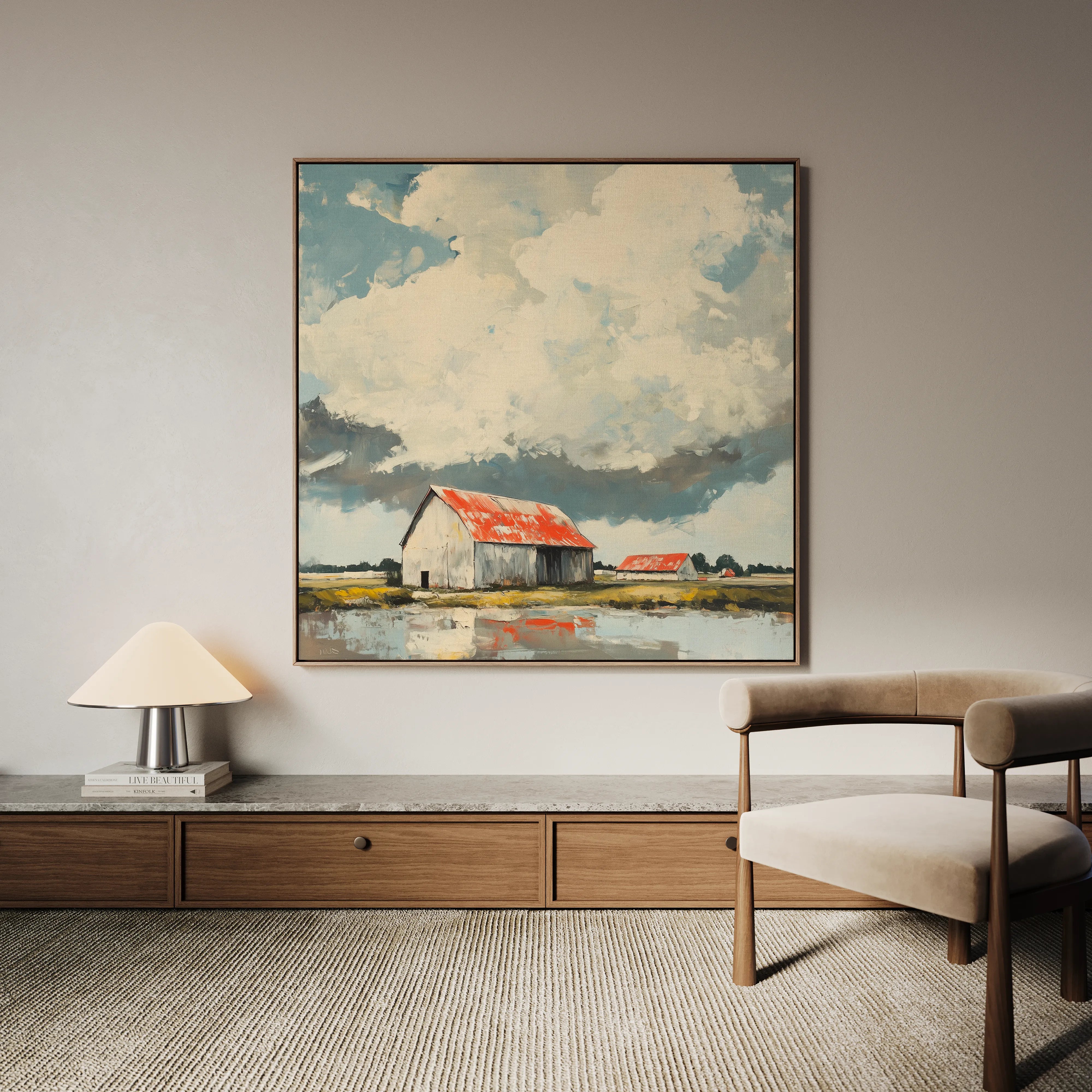 Landscape 357 Canvas Art 16" x 16" / 40 x 40 cm / Black
