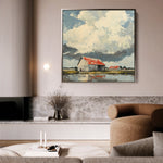 Landscape 357 Canvas Art 16" x 16" / 40 x 40 cm / Black