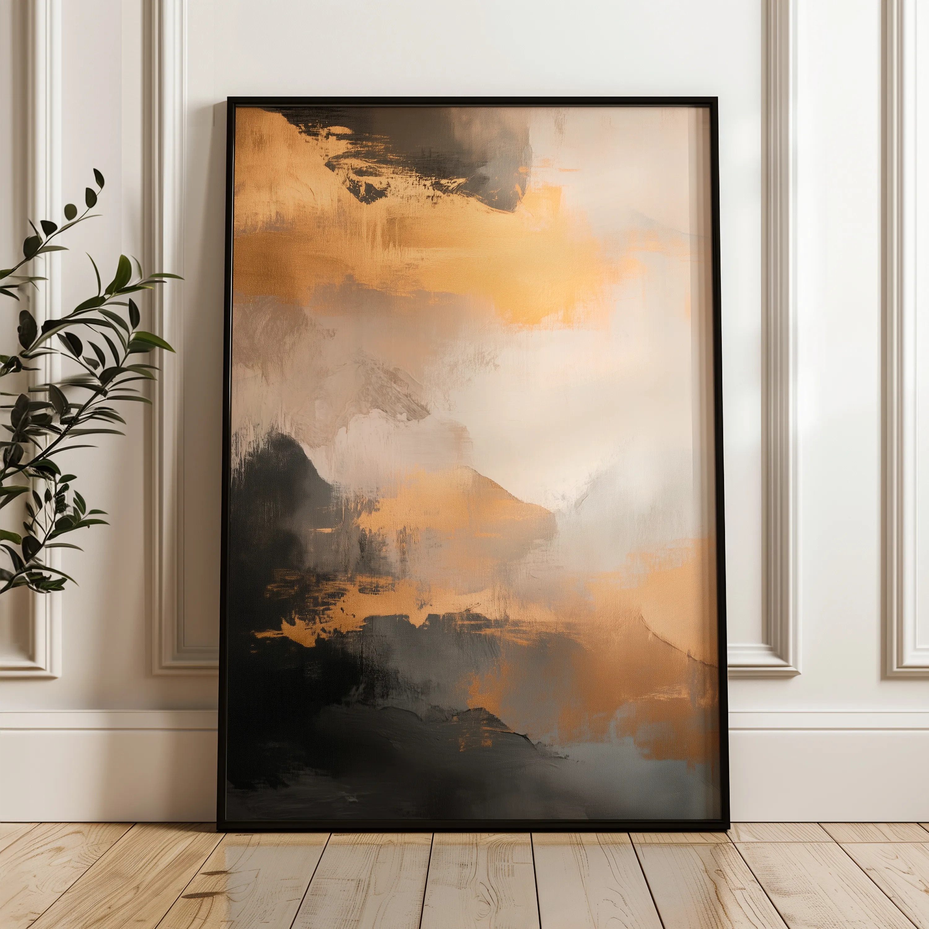Abstract 359 Canvas Art 18" x 24" / 45 x 60 cm / Black