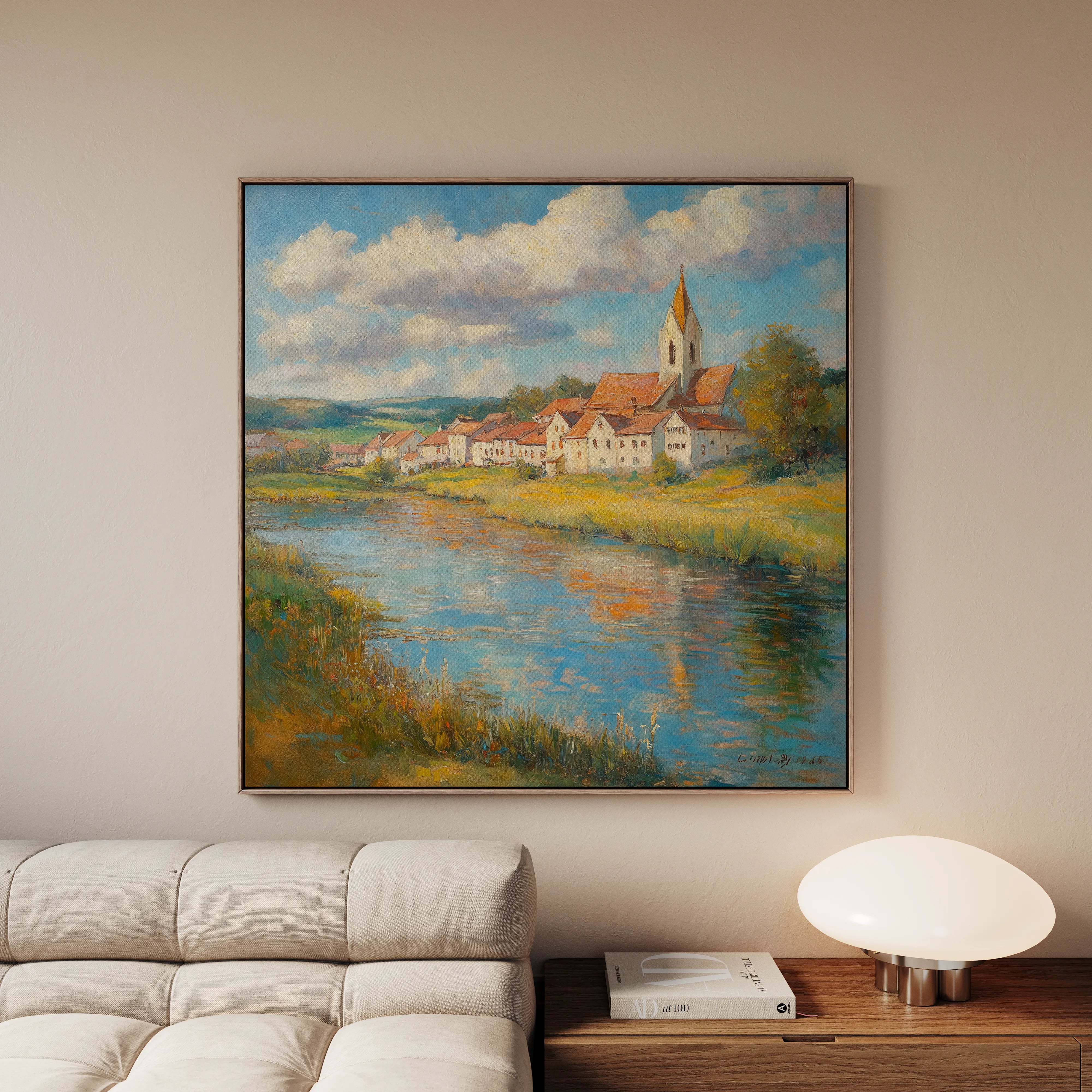 Landscape 360 Canvas Art 16" x 16" / 40 x 40 cm / Black