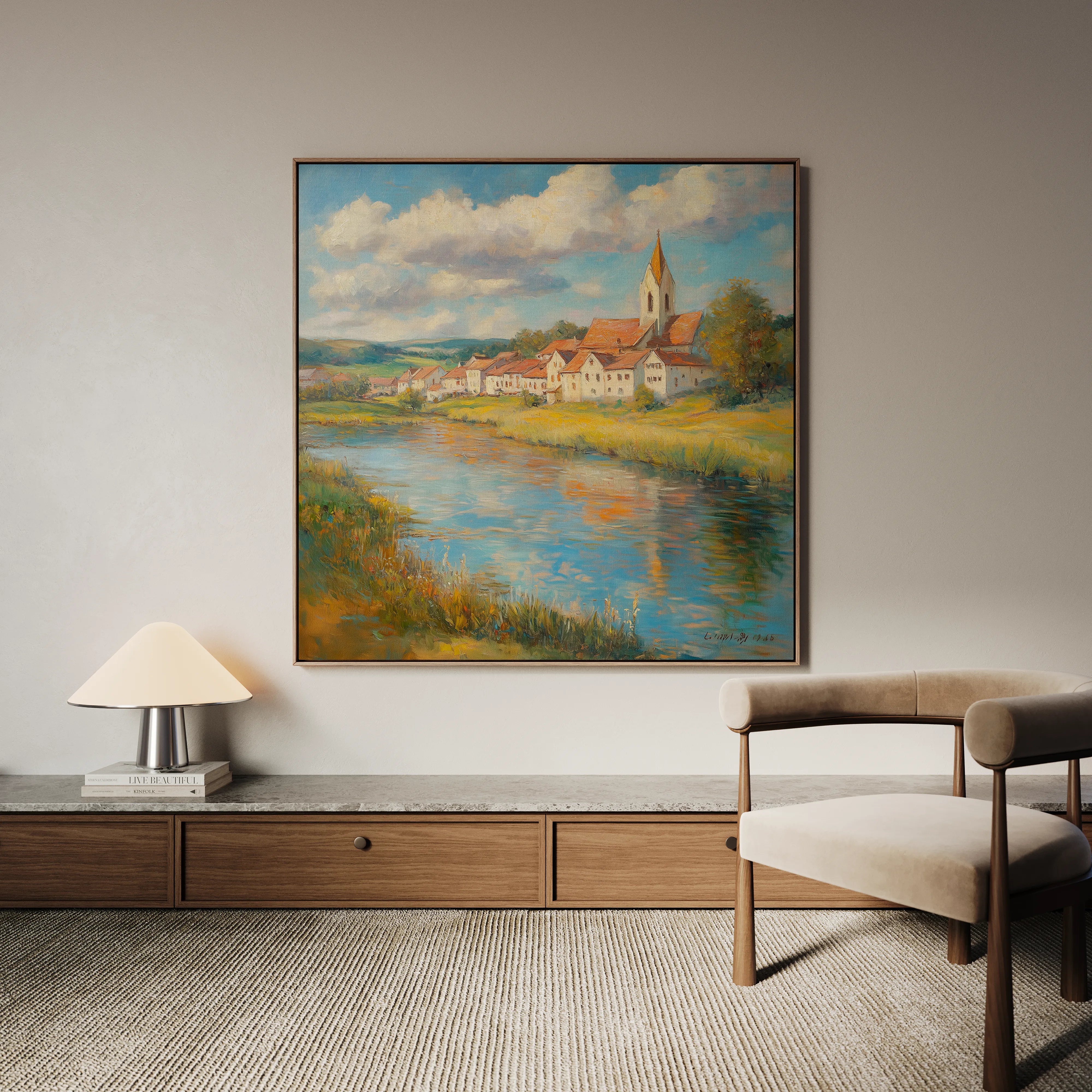 Landscape 360 Canvas Art 16" x 16" / 40 x 40 cm / Black