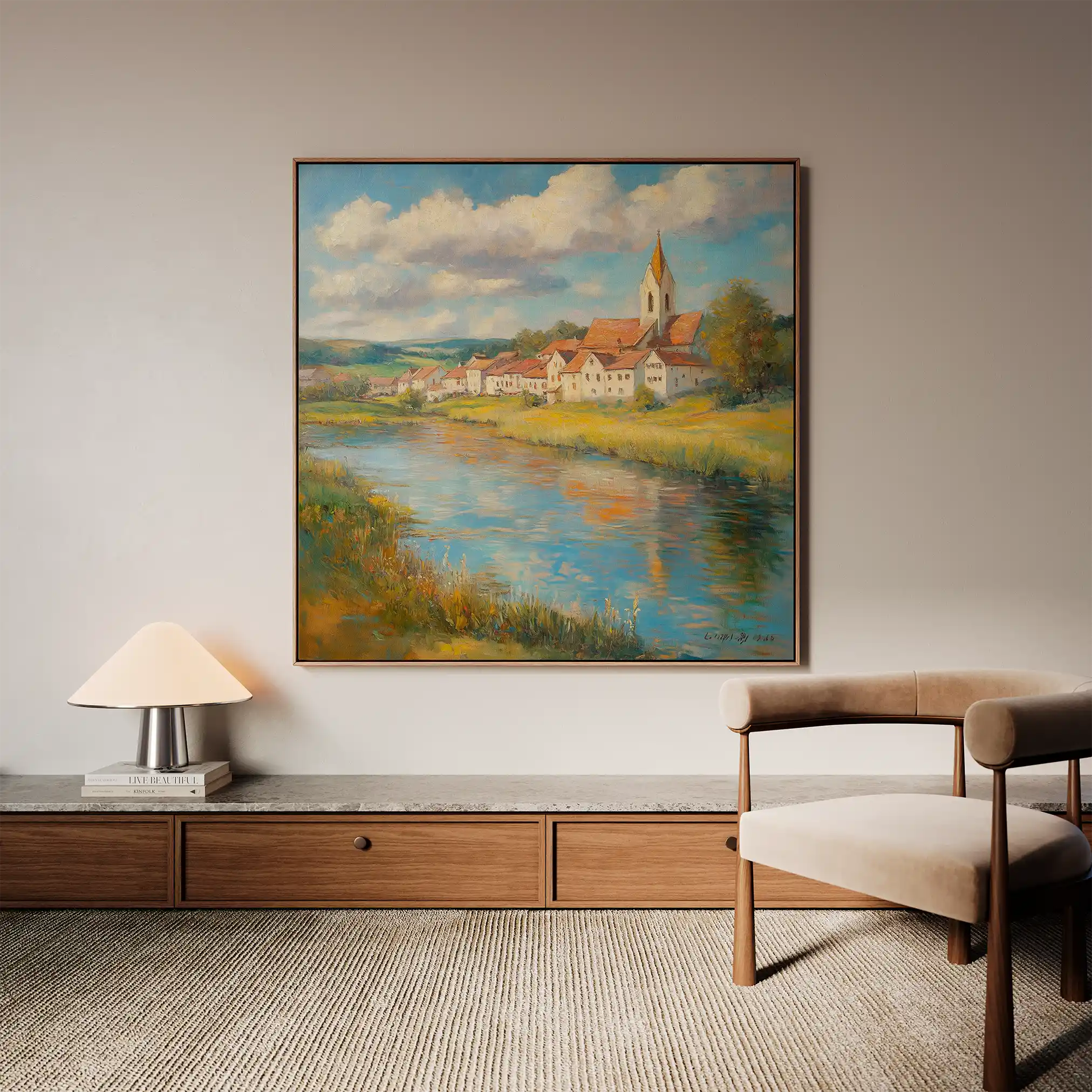 Landscape 360 Canvas Art 60 x 60 cm / Black