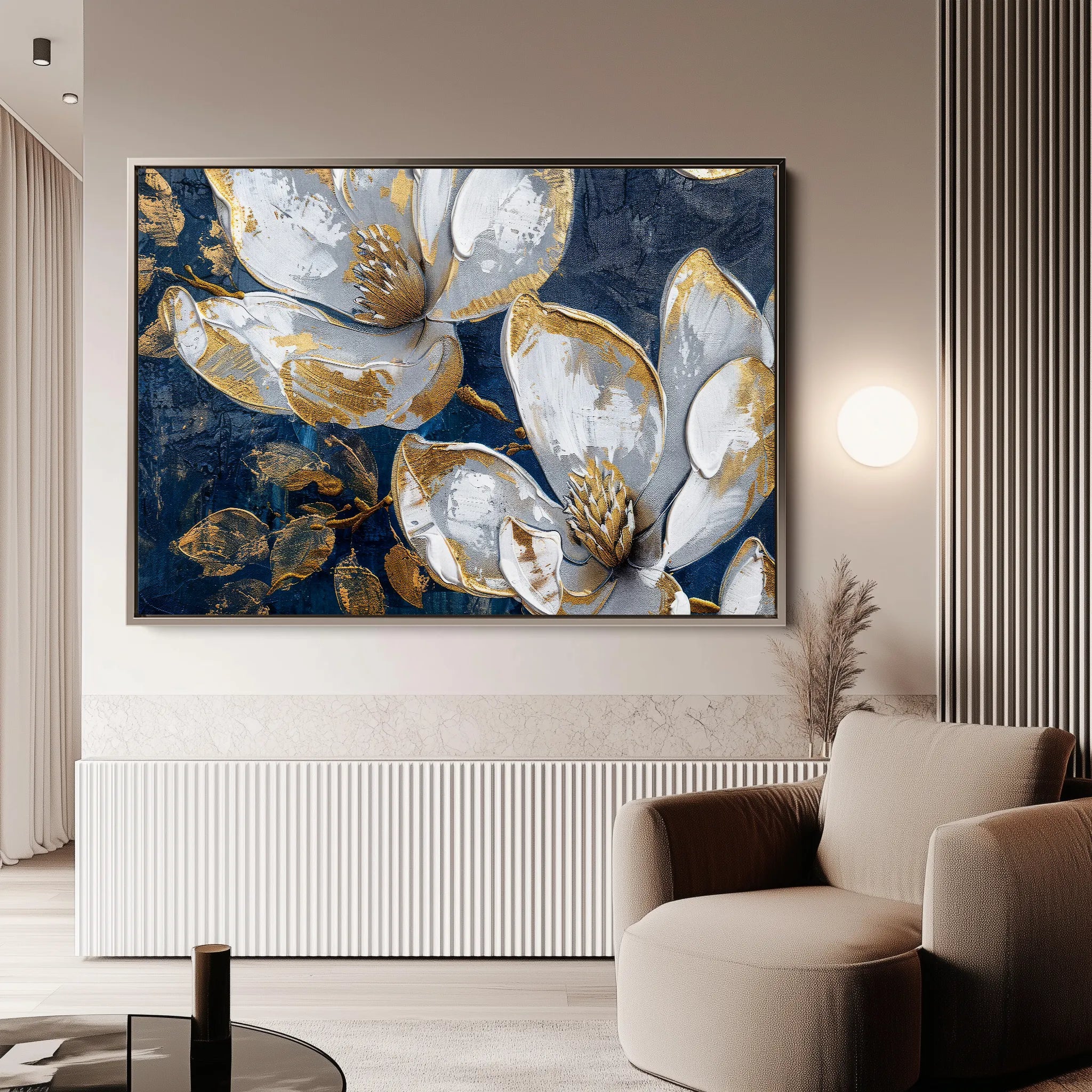 Floral 361 Canvas Art 18" x 24" / 45 x 60 cm / Black