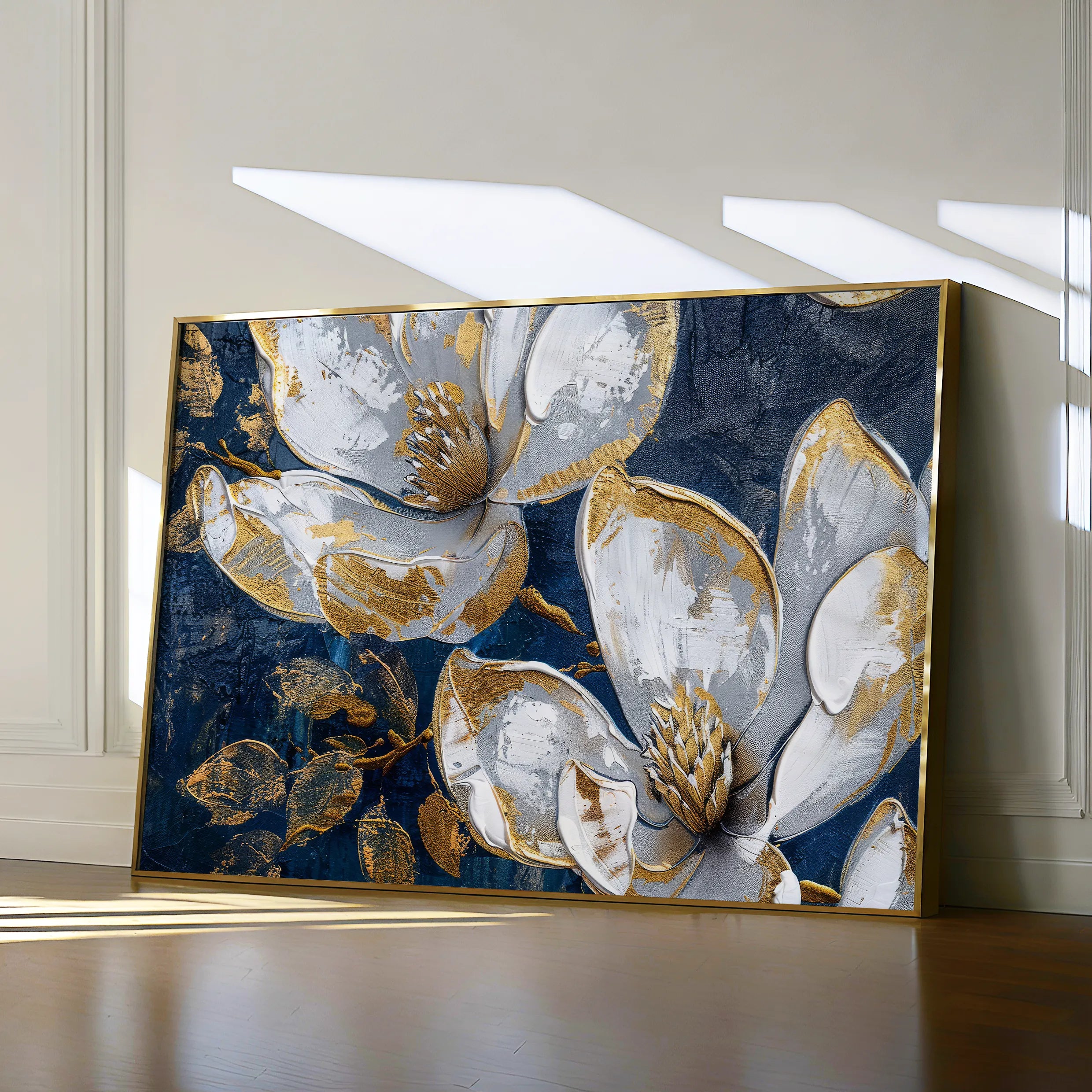 Floral 361 Canvas Art 18" x 24" / 45 x 60 cm / Black