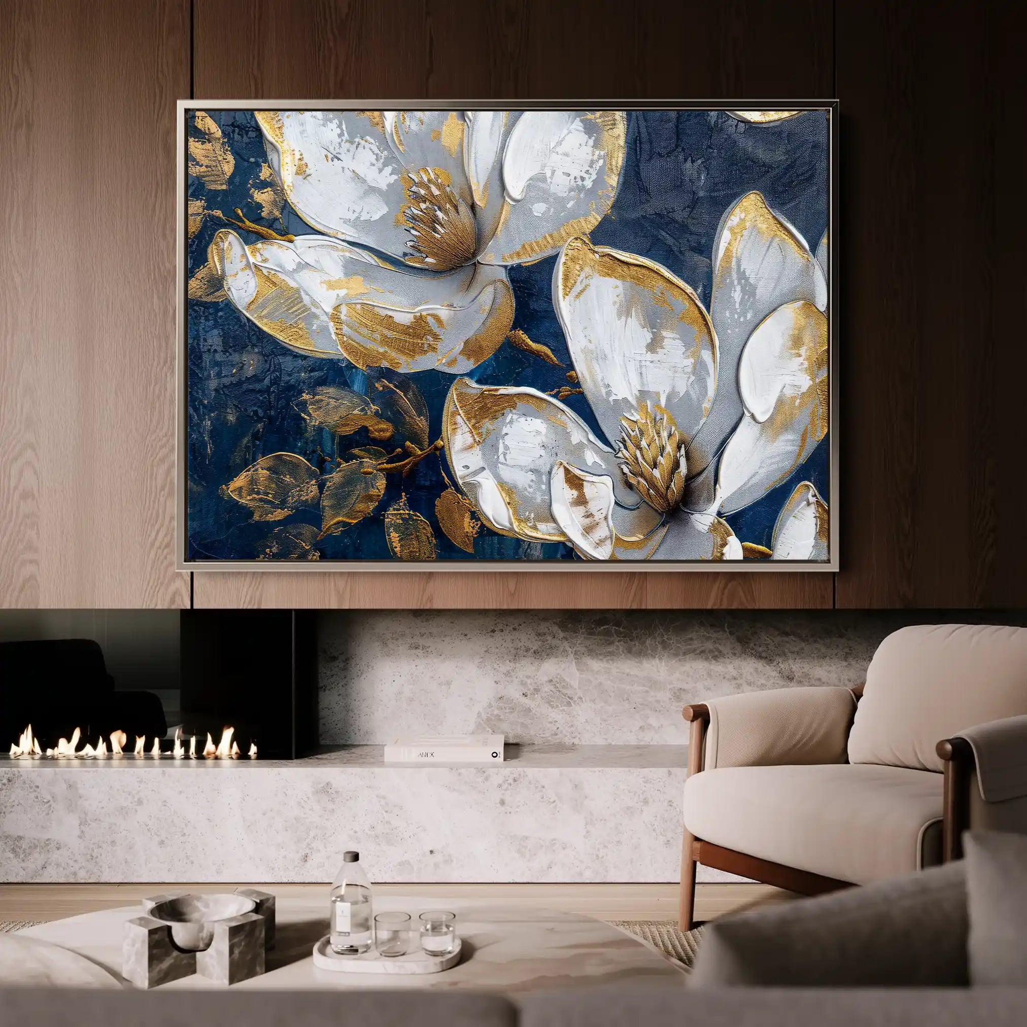 Floral 361 Canvas Art 60 x 40 cm / Black