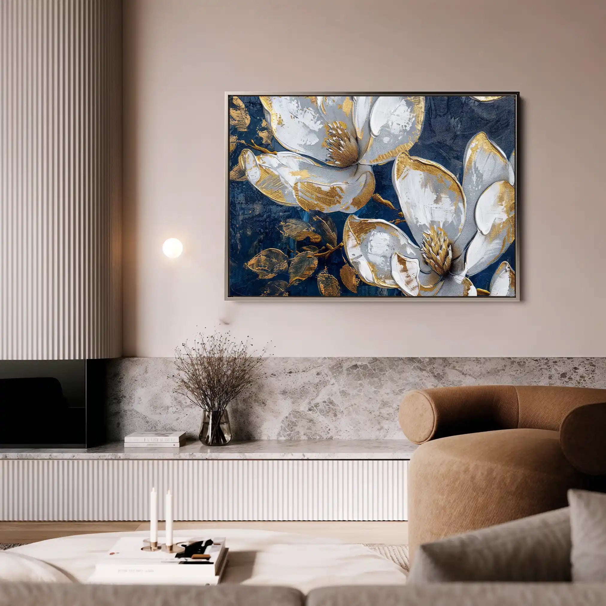 Floral 361 Canvas Art 60 x 40 cm / Black