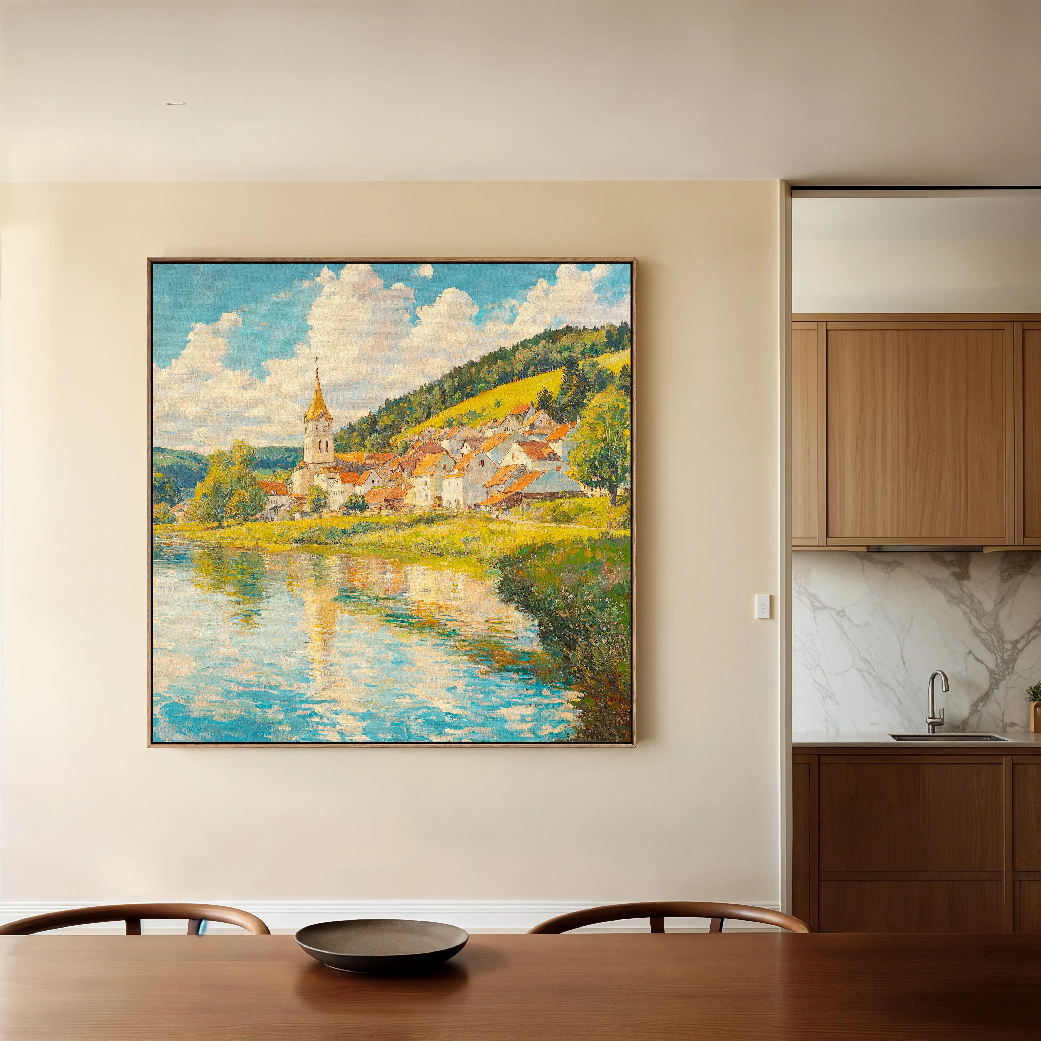 Landscape 361 Canvas Art 16" x 16" / 40 x 40 cm / Black