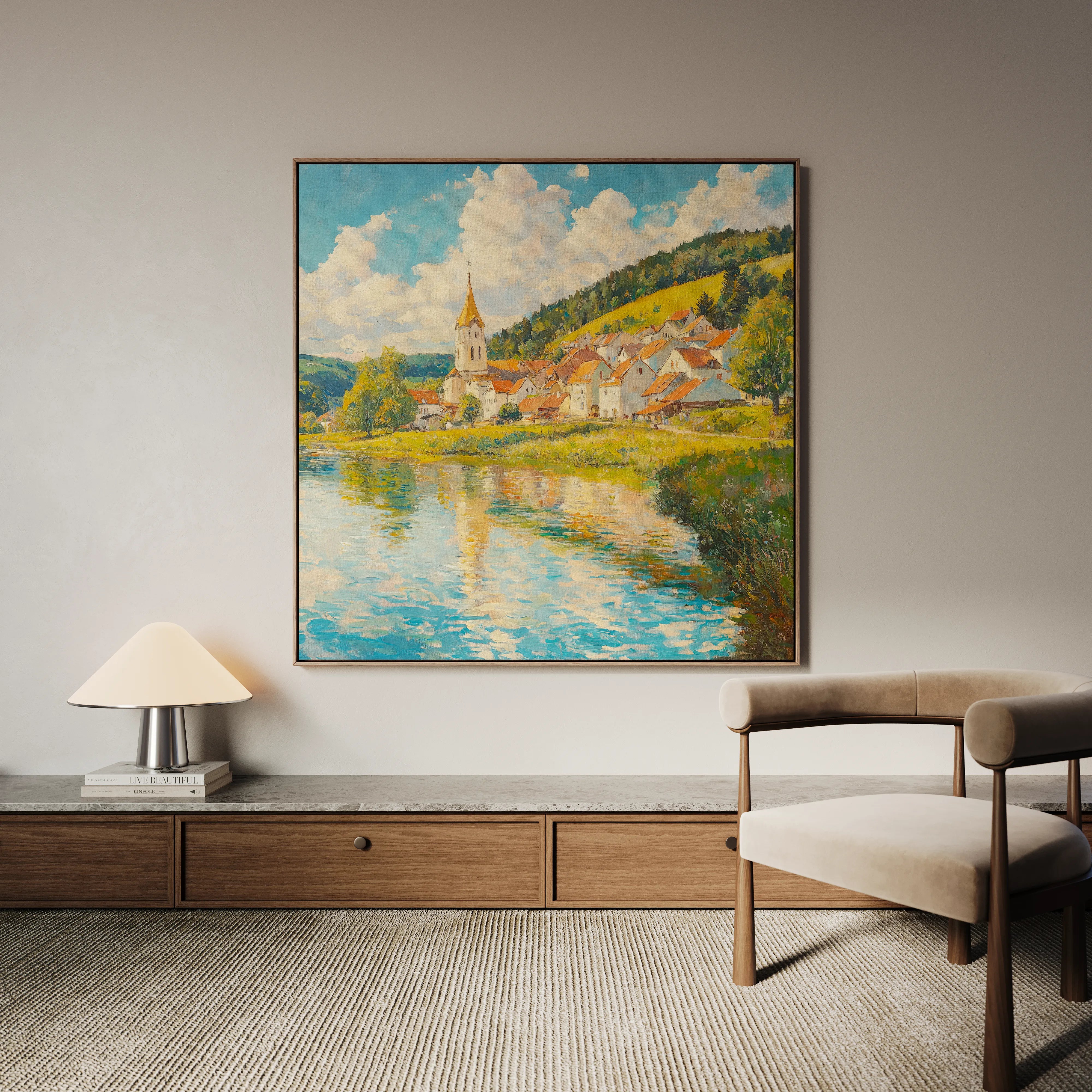 Landscape 361 Canvas Art 16" x 16" / 40 x 40 cm / Black