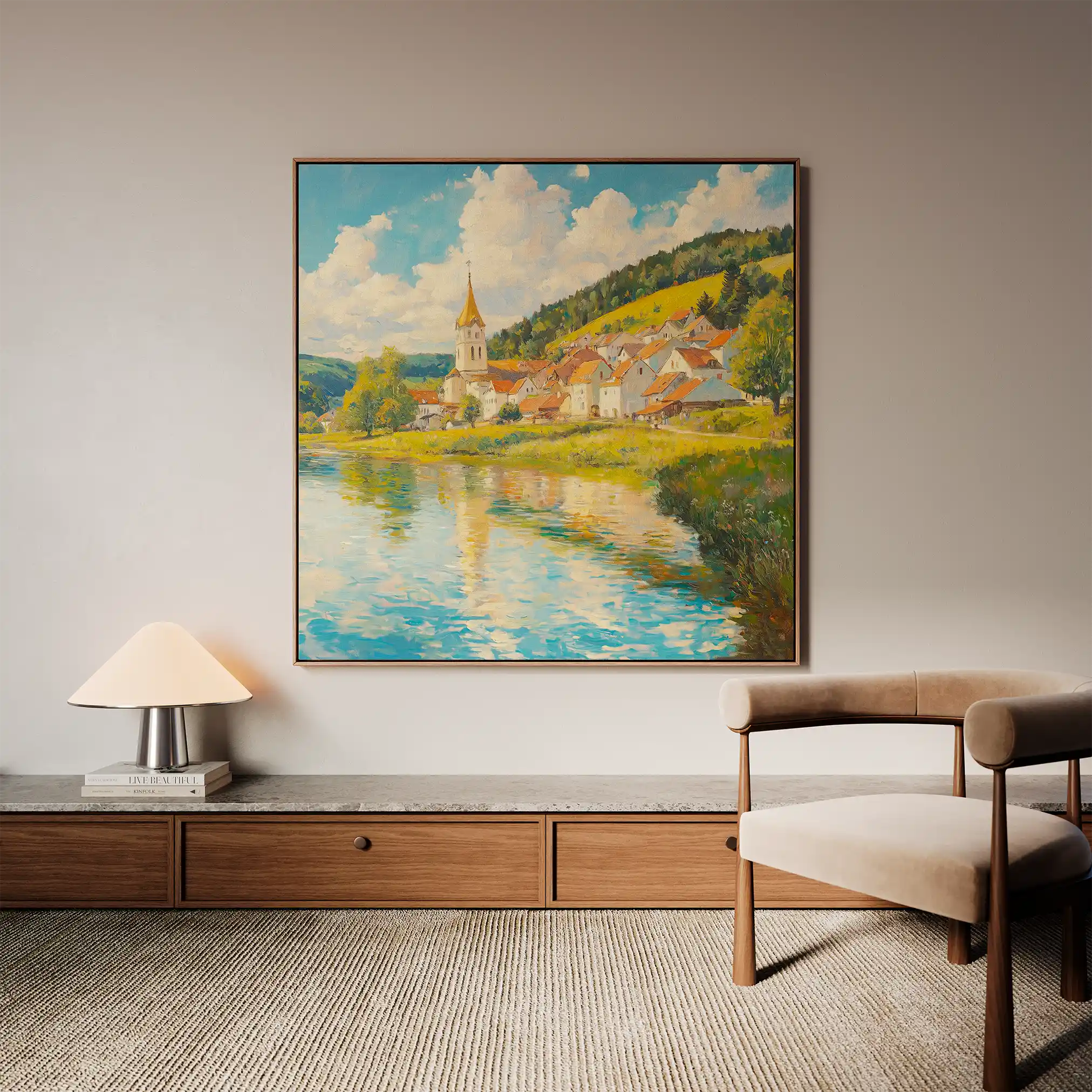 Landscape 361 Canvas Art 60 x 60 cm / Black