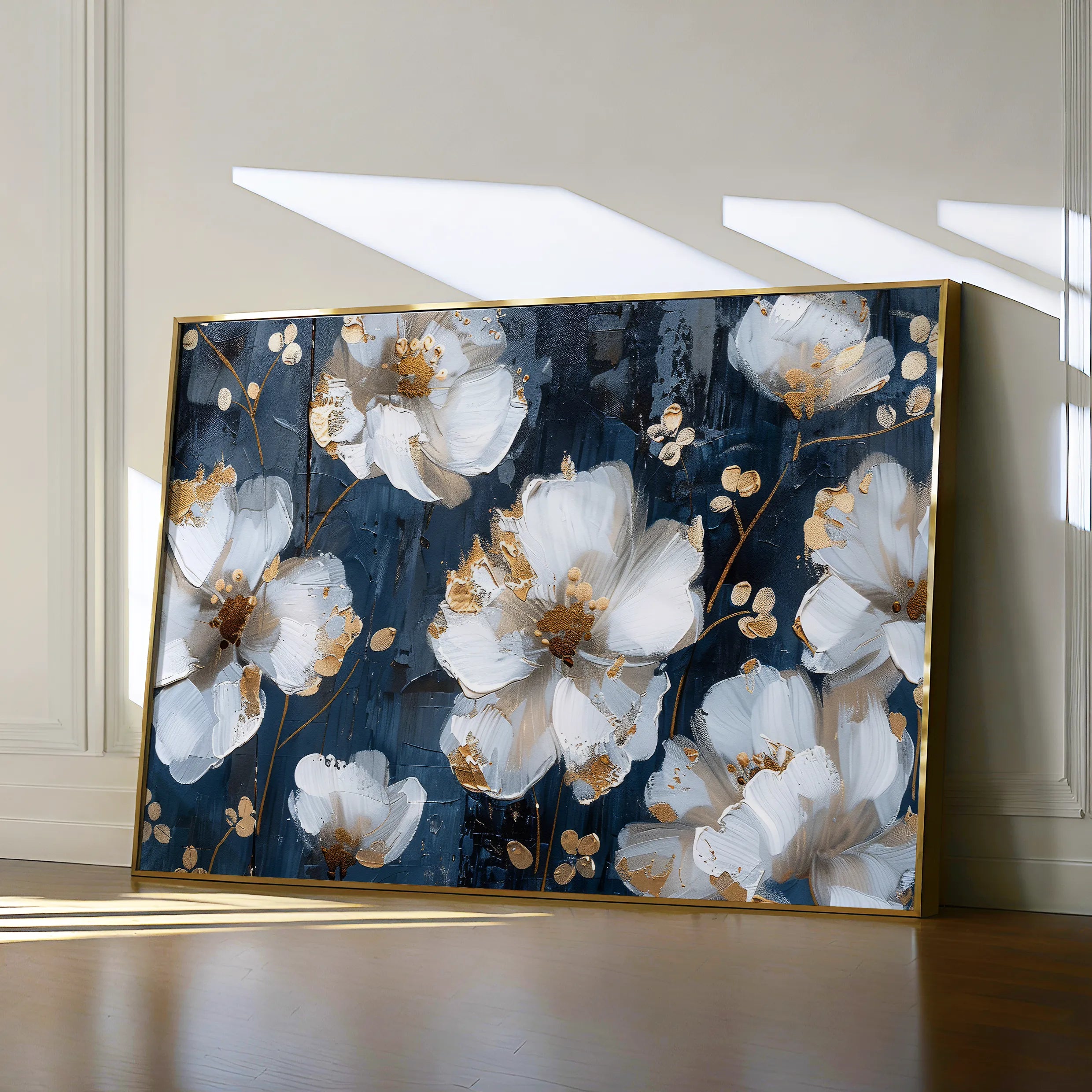 Floral 362 Canvas Art 18" x 24" / 45 x 60 cm / Black