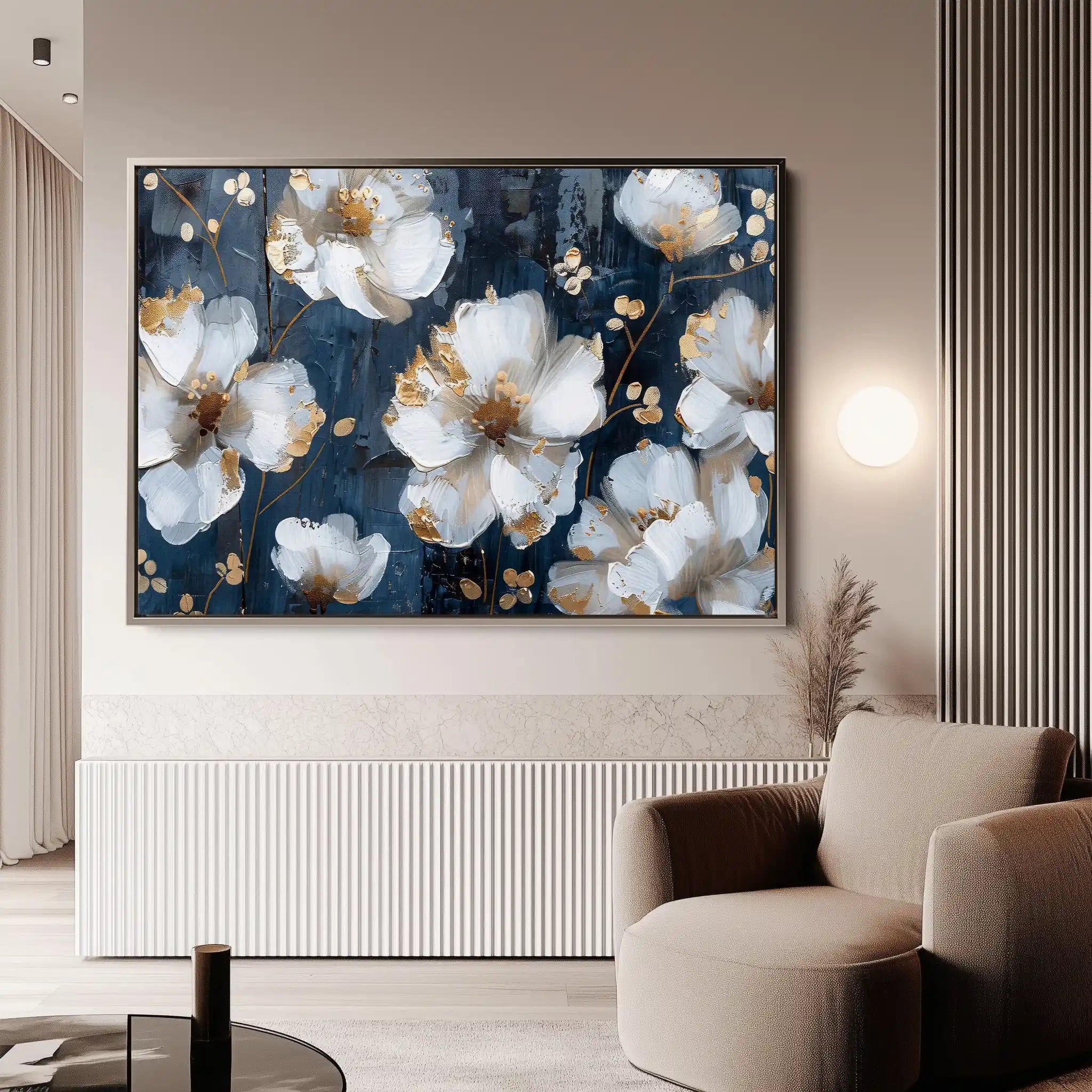 Floral 362 Canvas Art 60 x 40 cm / Black