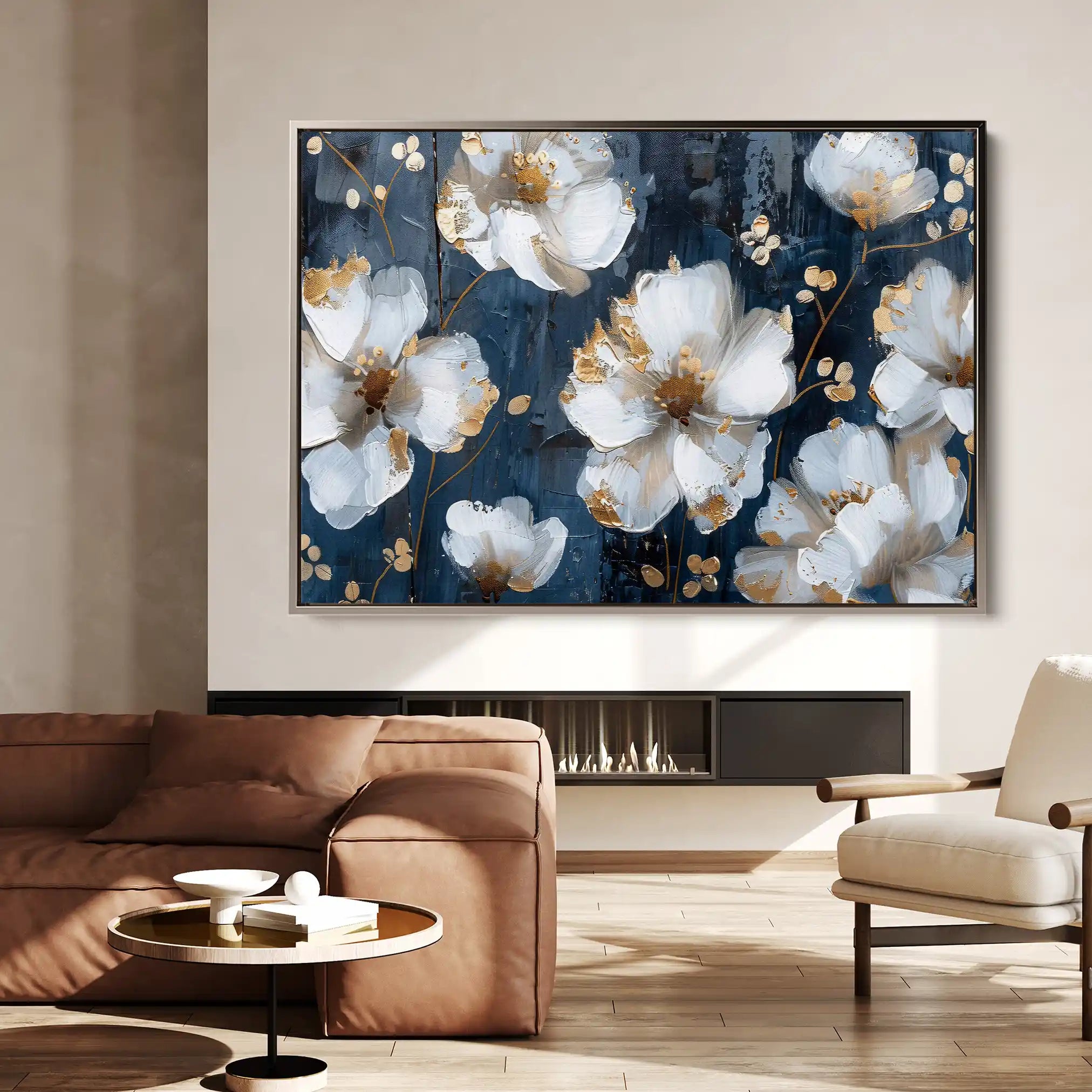 Floral 362 Canvas Art 60 x 40 cm / Black