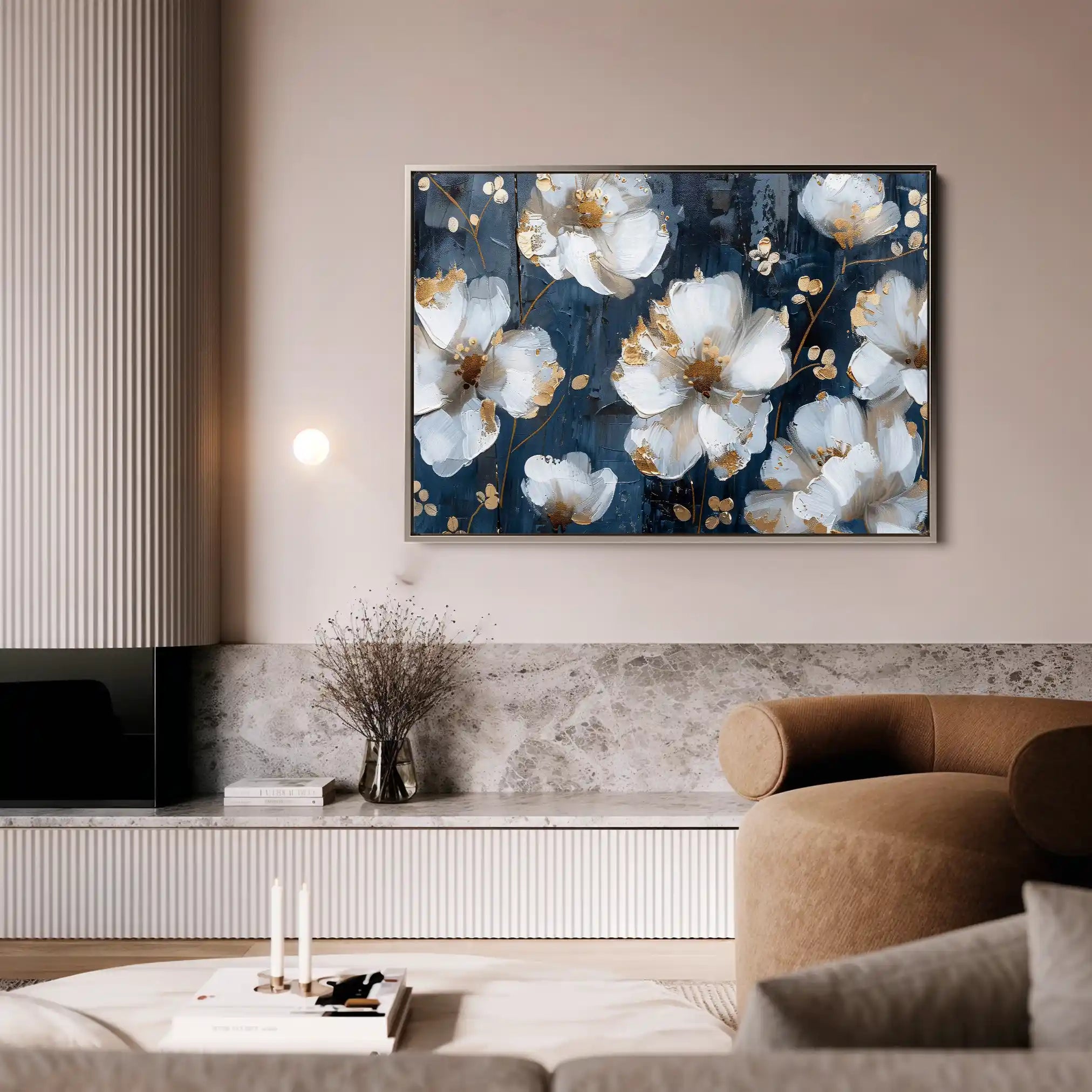 Floral 362 Canvas Art 60 x 40 cm / Black