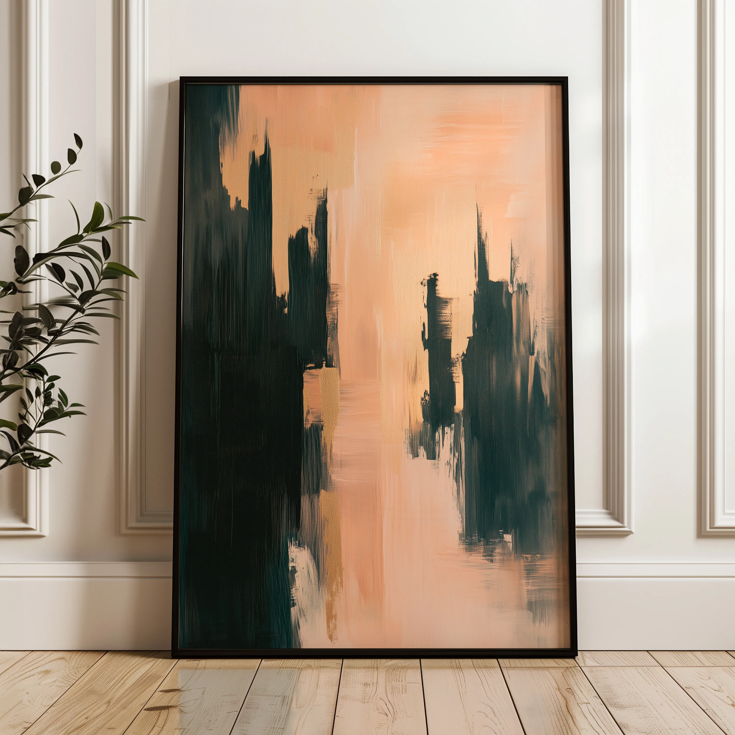 Abstract 363 Canvas Art 18" x 24" / 45 x 60 cm / Black