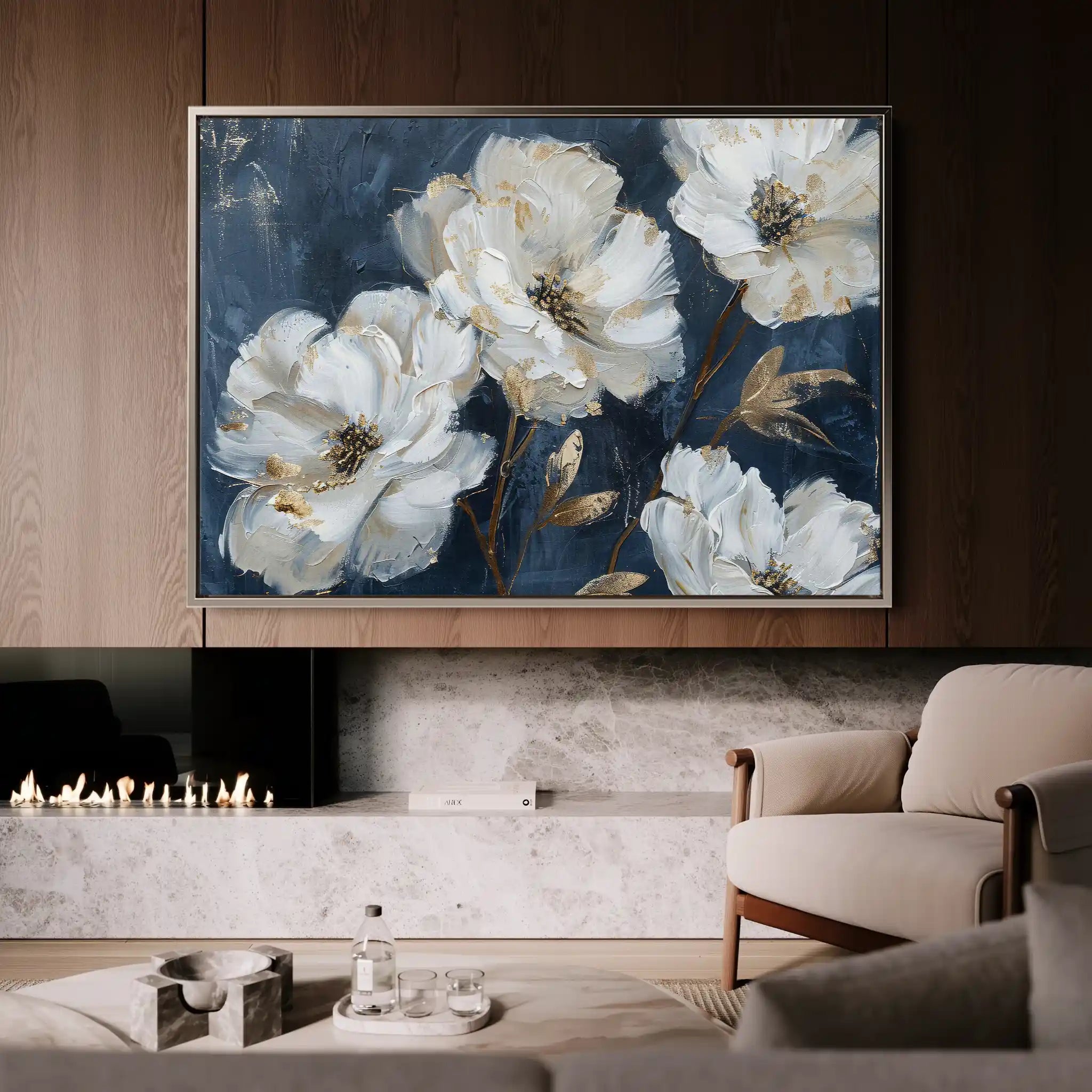 Floral 363 Canvas Art 60 x 40 cm / Black
