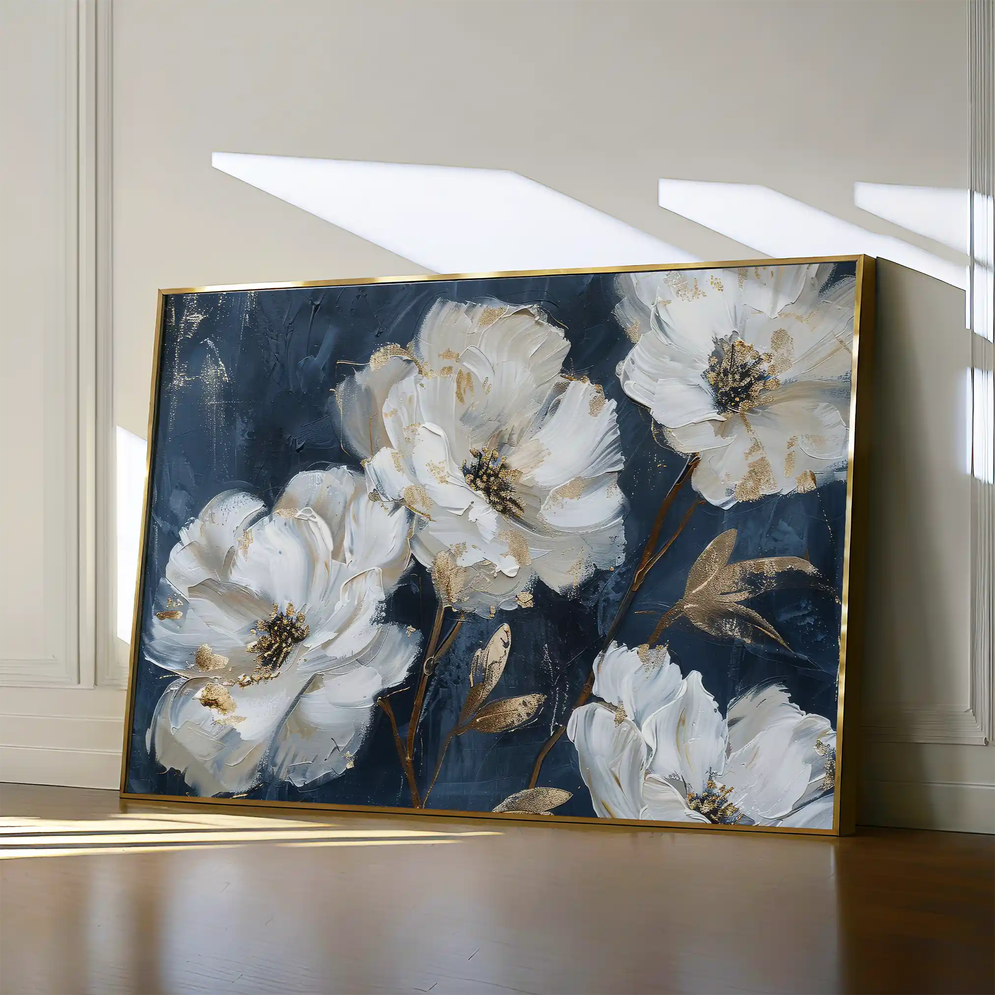 Floral 363 Canvas Art 60 x 40 cm / Black