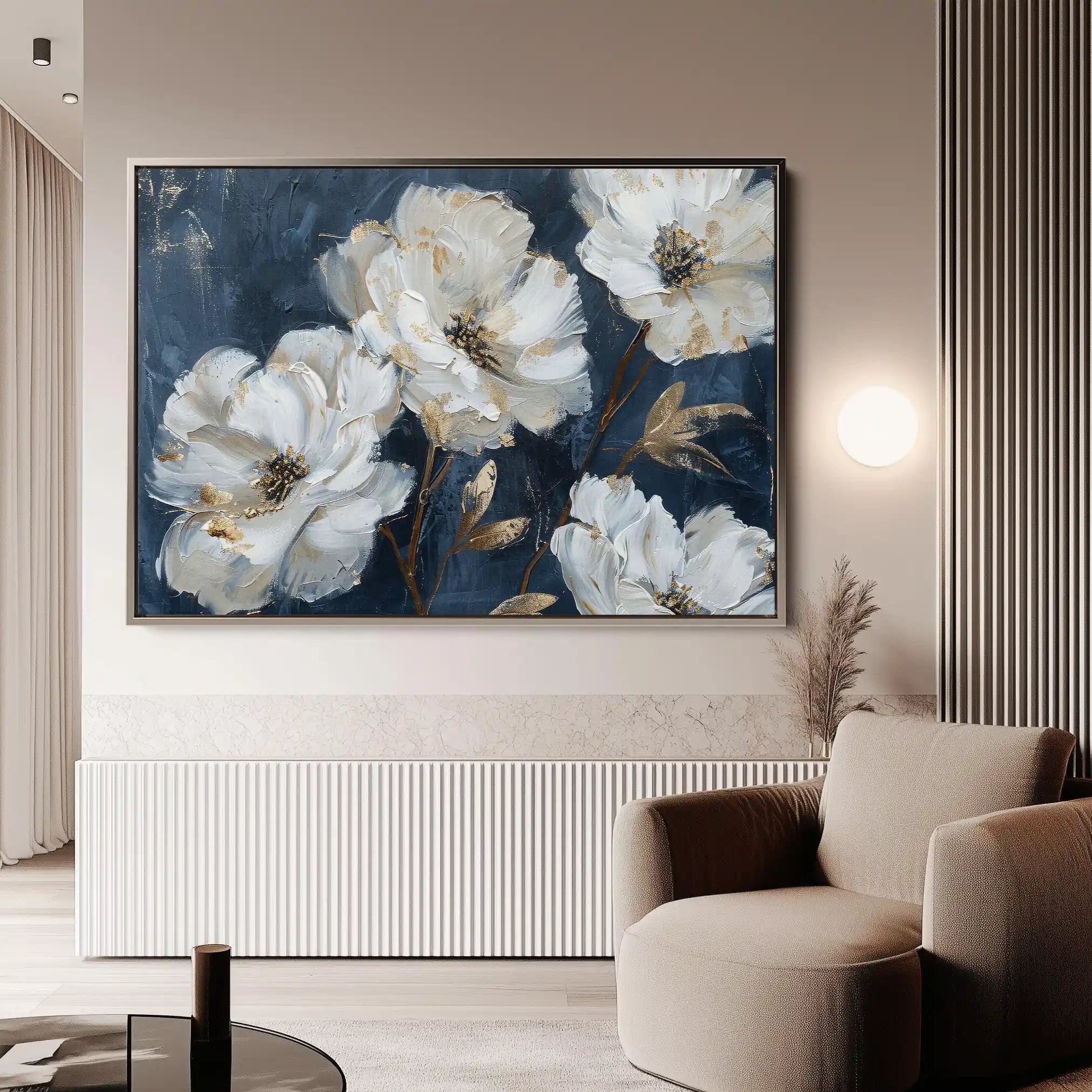 Floral 363 Canvas Art 60 x 40 cm / Black