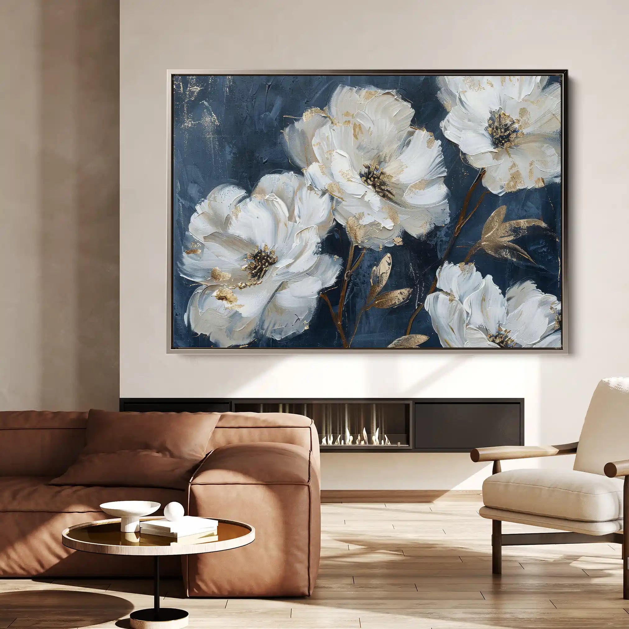 Floral 363 Canvas Art 60 x 40 cm / Black