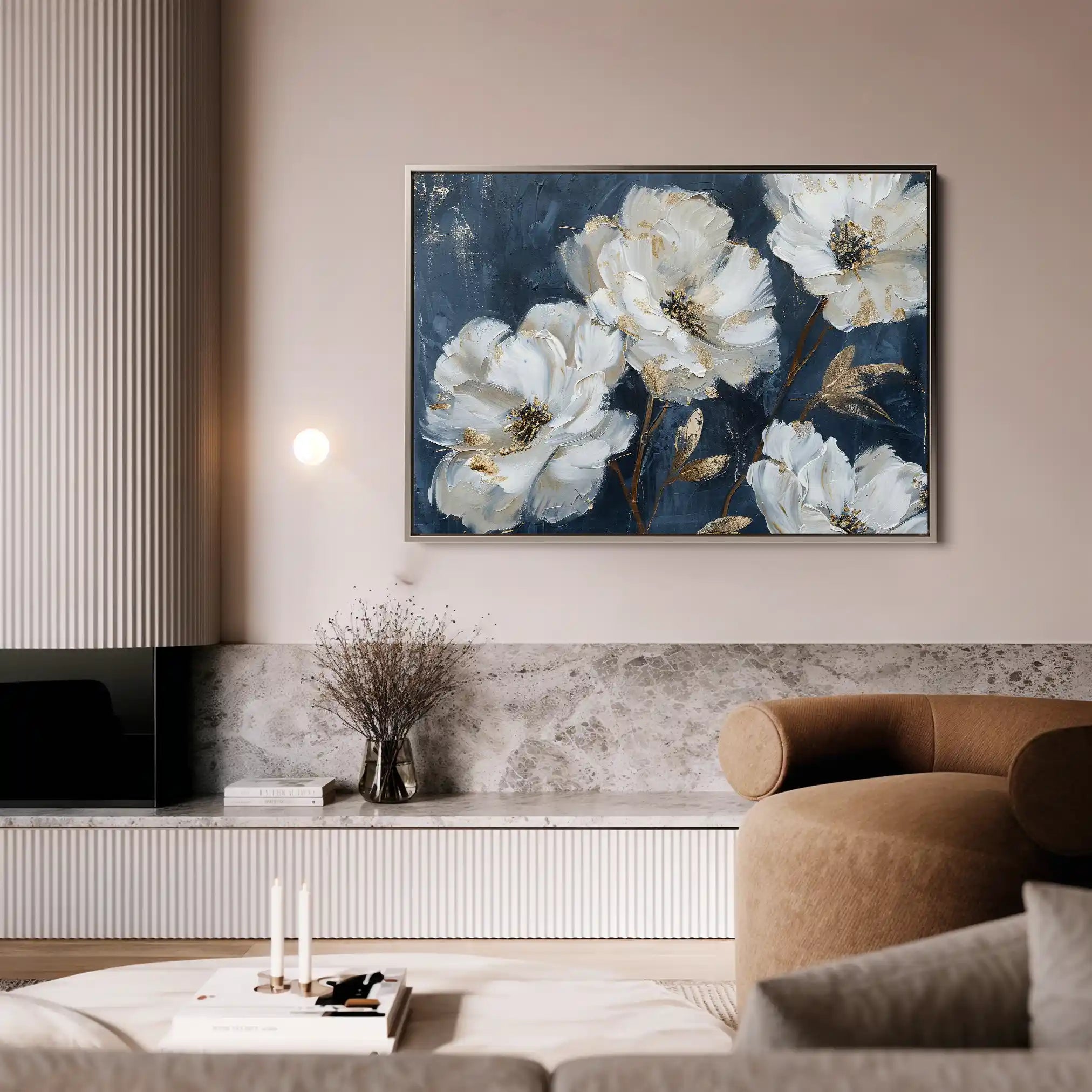Floral 363 Canvas Art 60 x 40 cm / Black