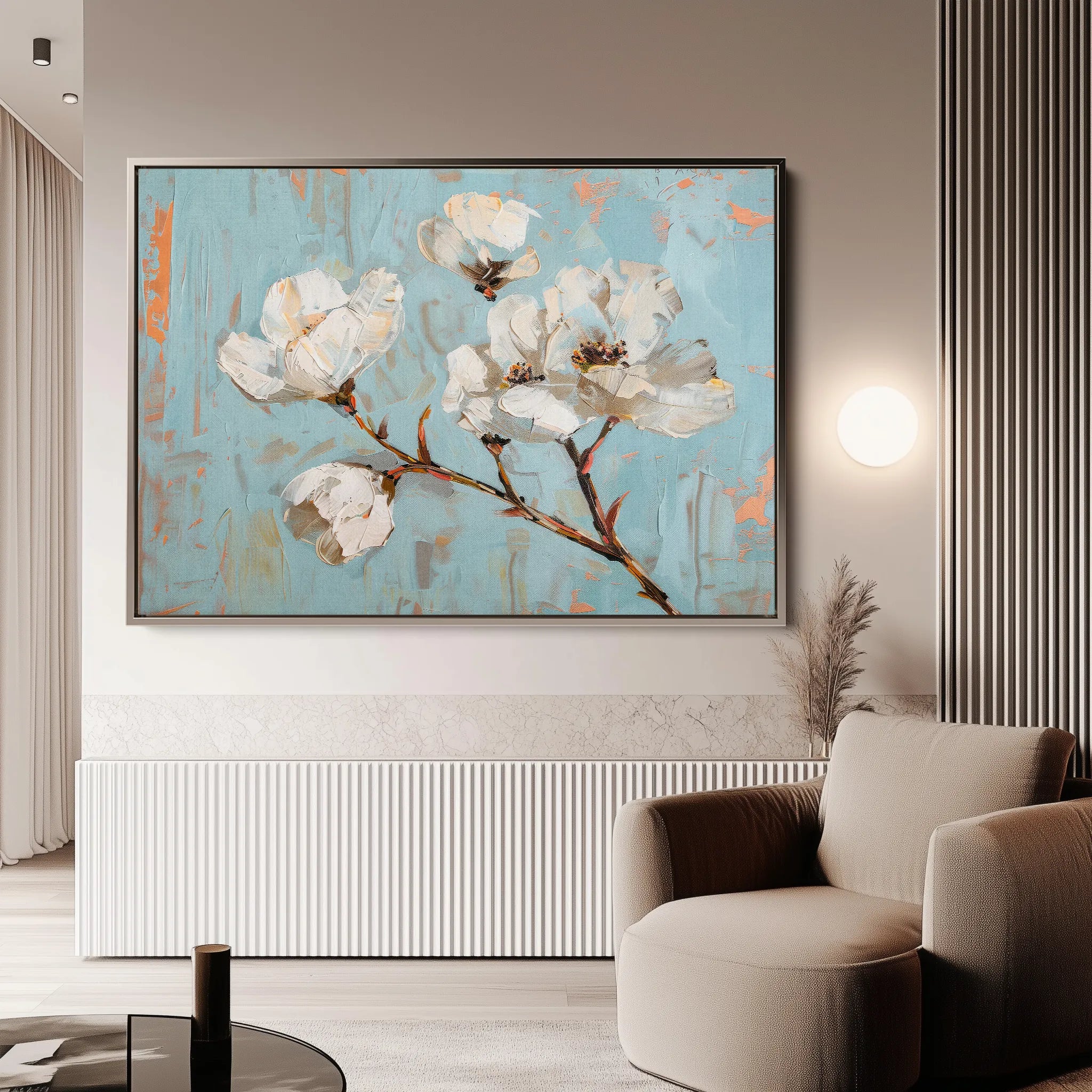 Floral 364 Canvas Art 18" x 24" / 45 x 60 cm / Black