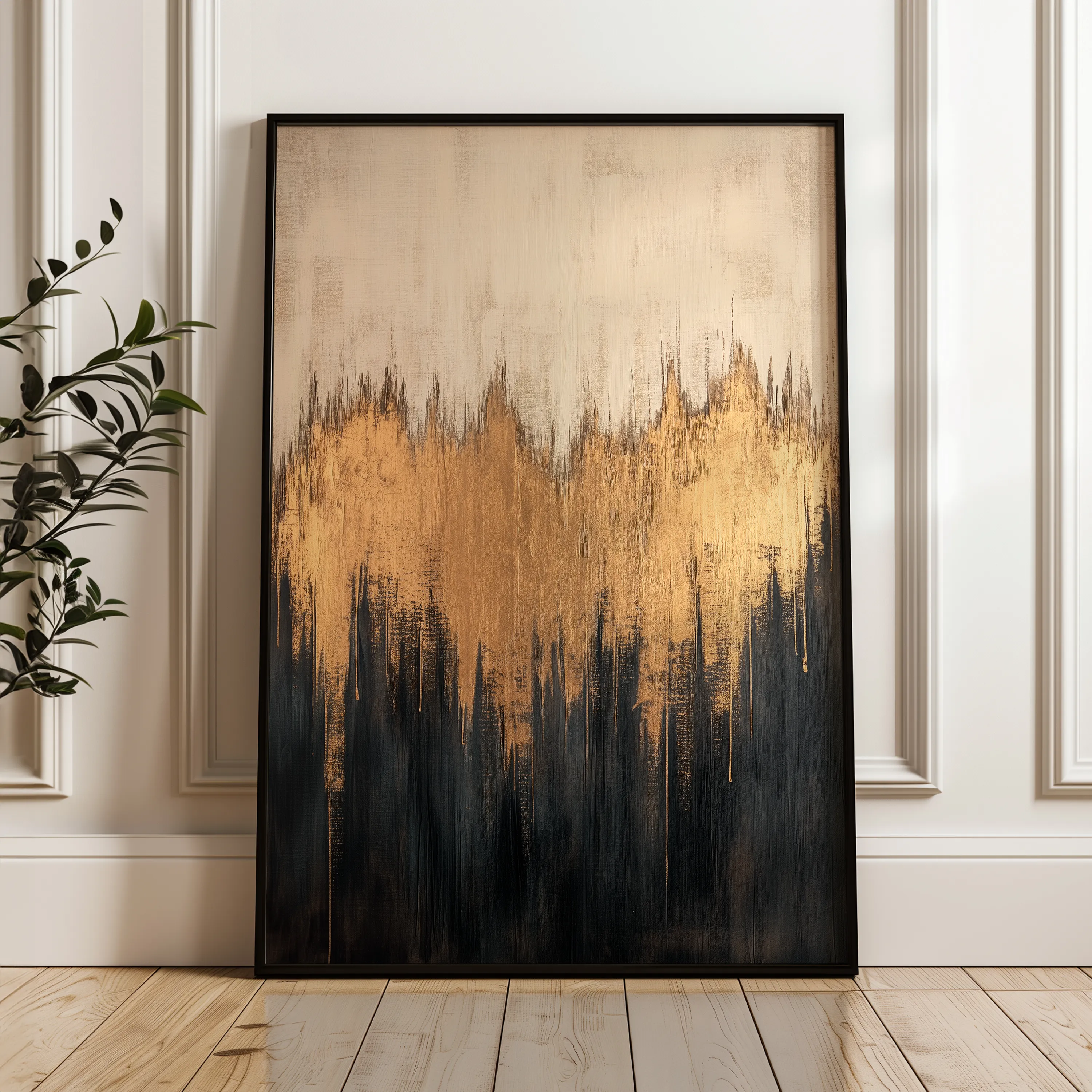 Abstract 366 Canvas Art 18" x 24" / 45 x 60 cm / Black