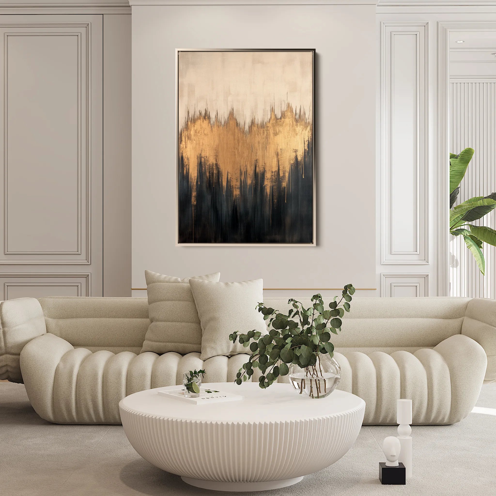 Abstract 366 Canvas Art 18" x 24" / 45 x 60 cm / Black