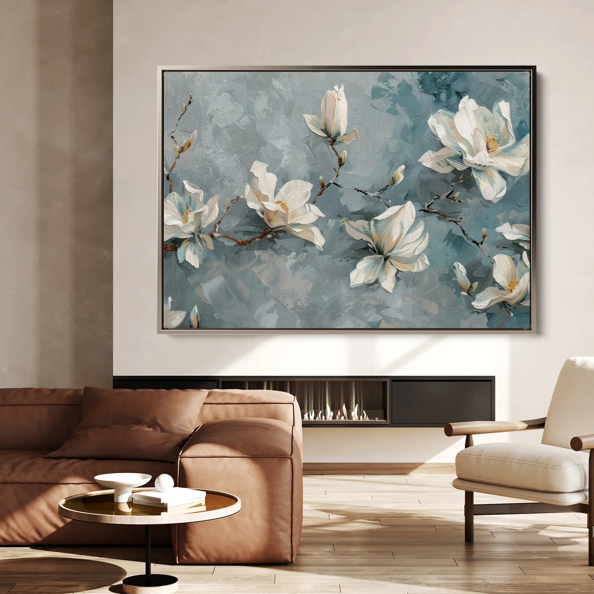 Floral 366 Canvas Art 18" x 24" / 45 x 60 cm / Black
