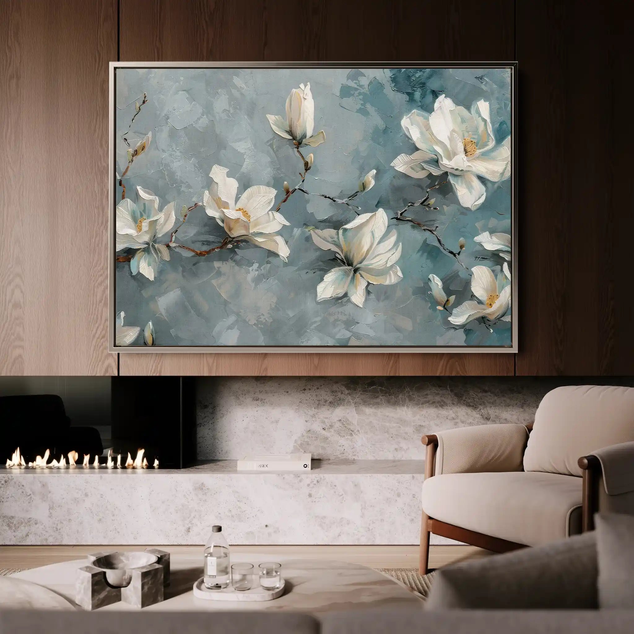 Floral 366 Canvas Art 60 x 40 cm / Black