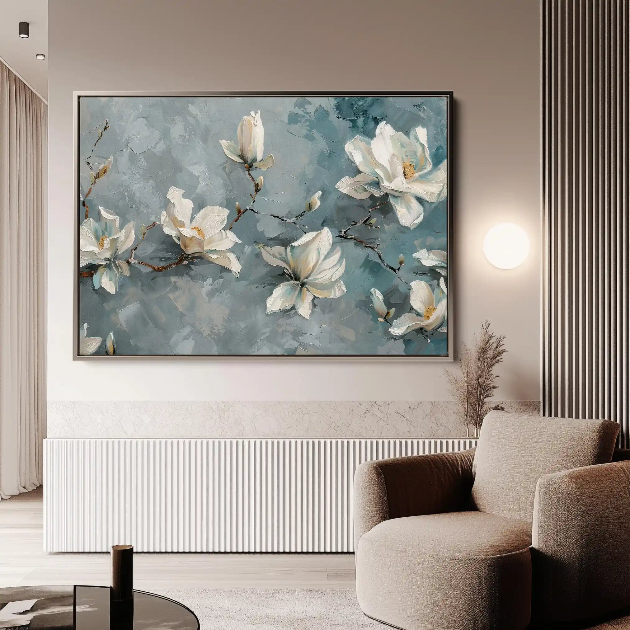 Floral 366 Canvas Art 60 x 40 cm / Black