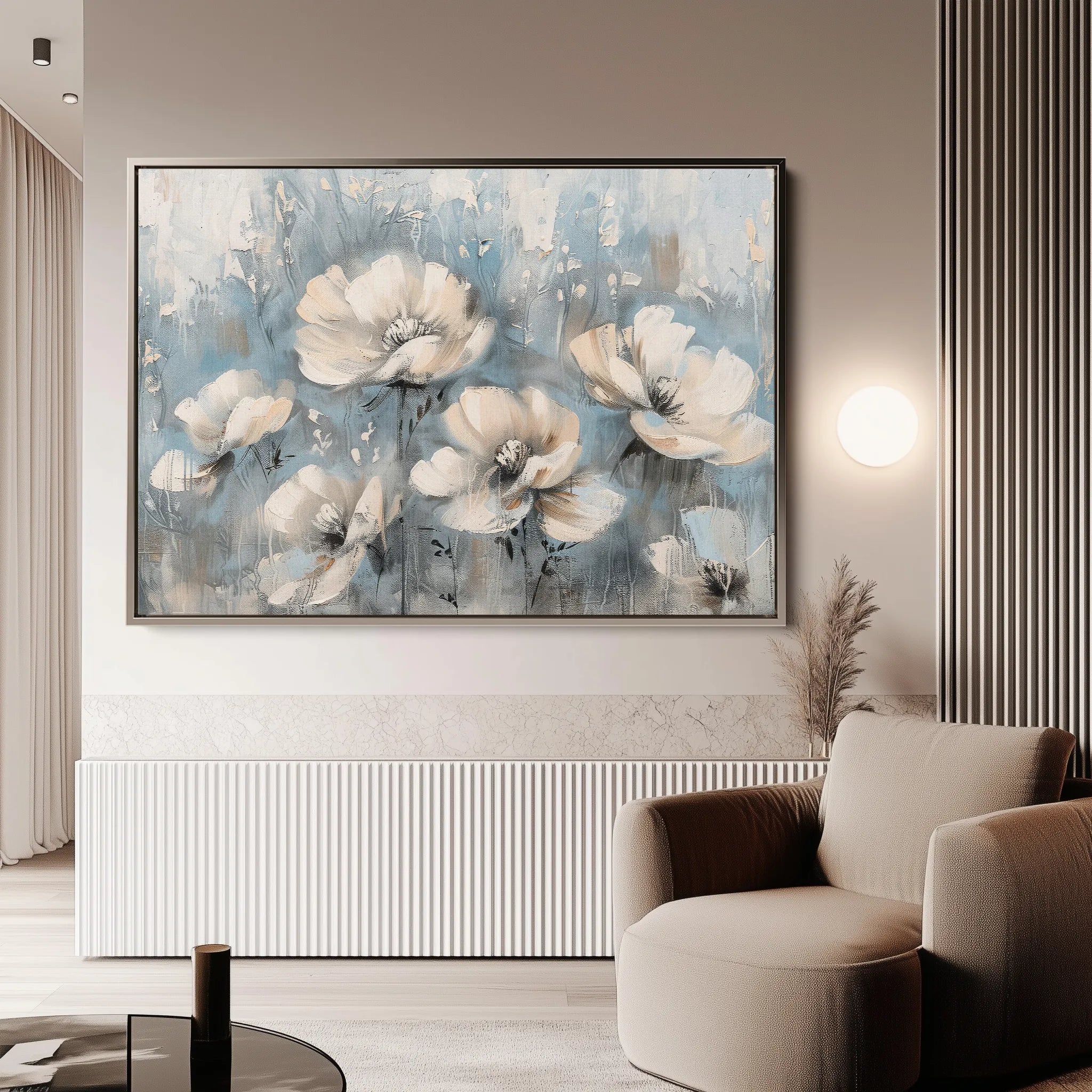 Floral 367 Canvas Art 18" x 24" / 45 x 60 cm / Black