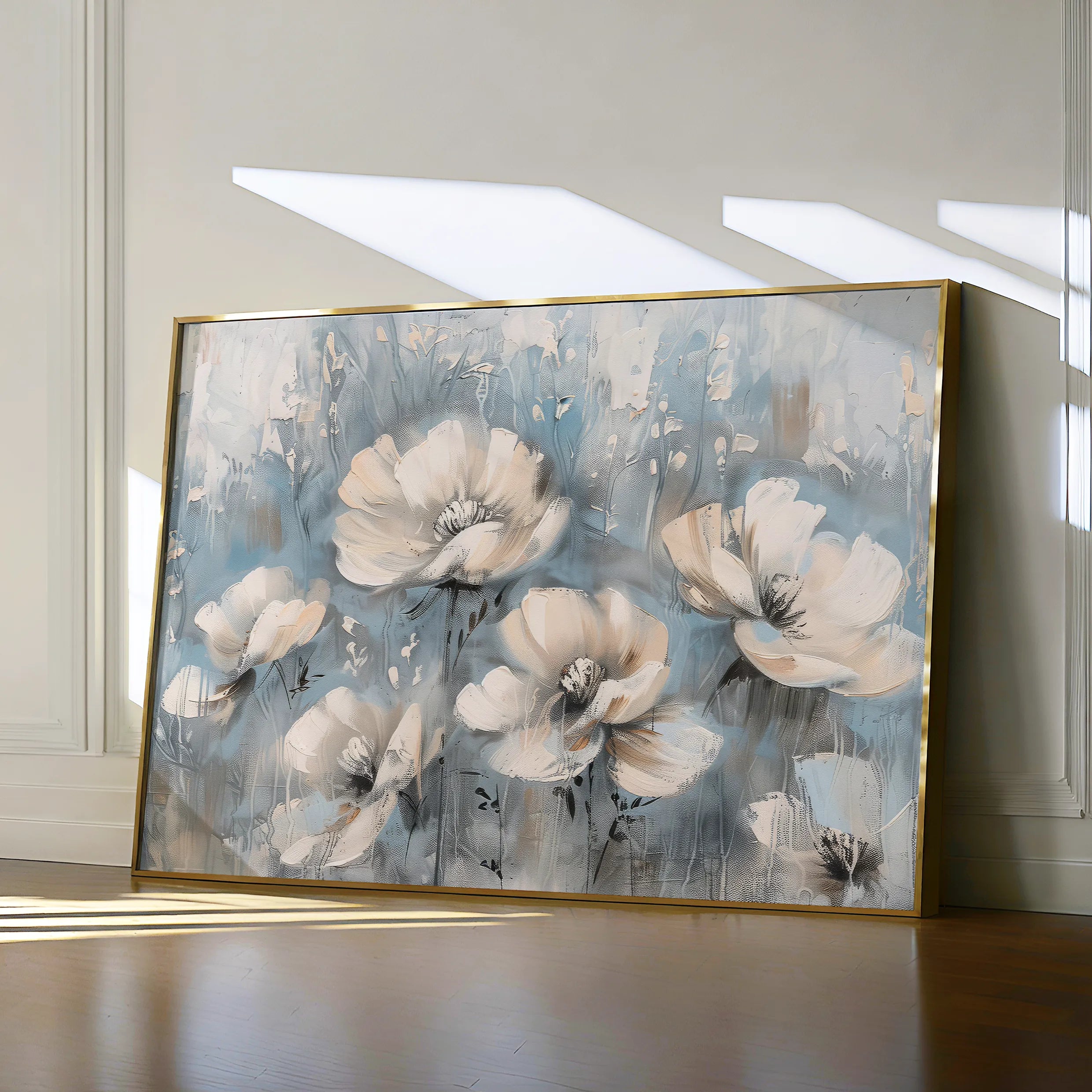 Floral 367 Canvas Art 18" x 24" / 45 x 60 cm / Black