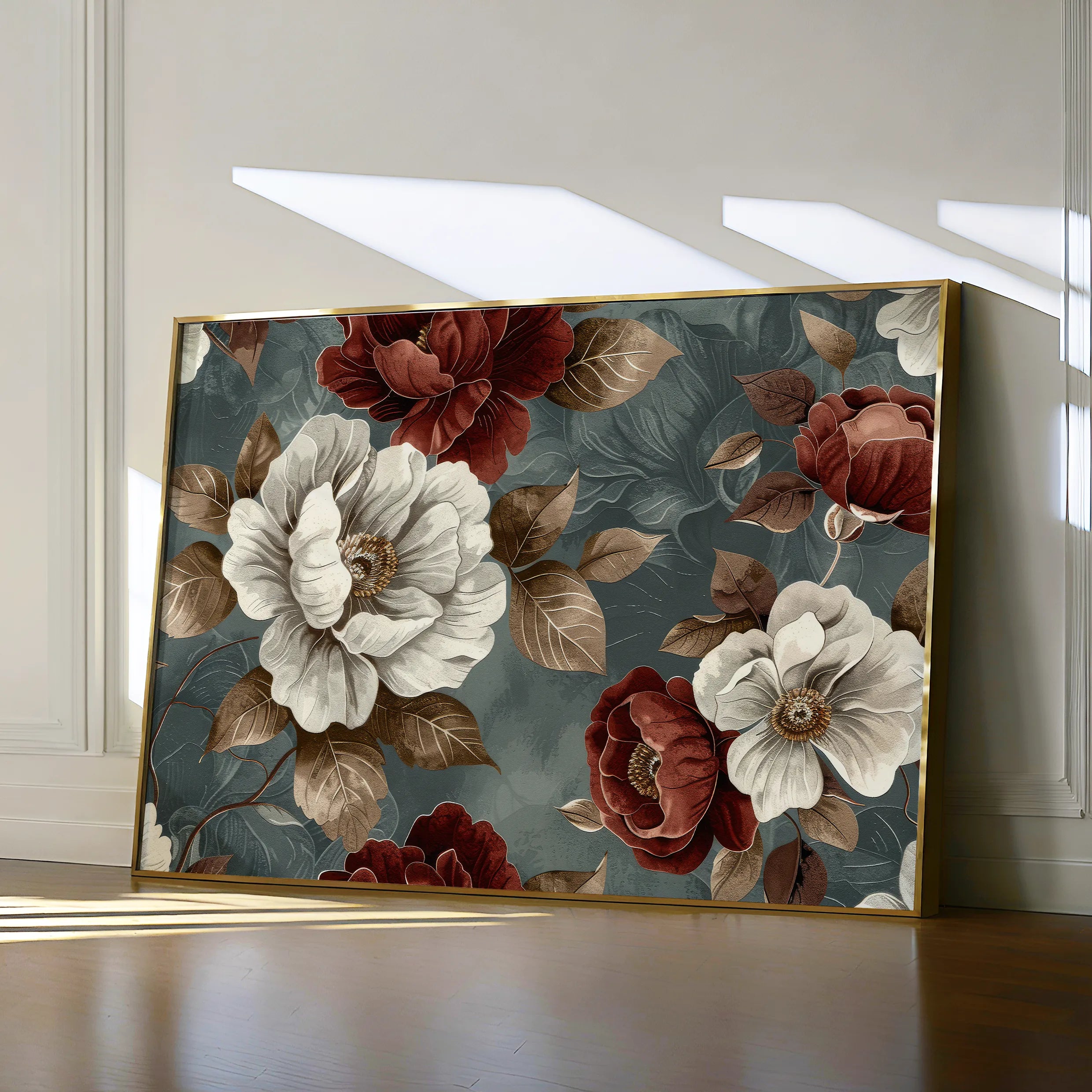 Floral 368 Canvas Art 18" x 24" / 45 x 60 cm / Black
