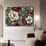 Floral 368 Canvas Art 18" x 24" / 45 x 60 cm / Black