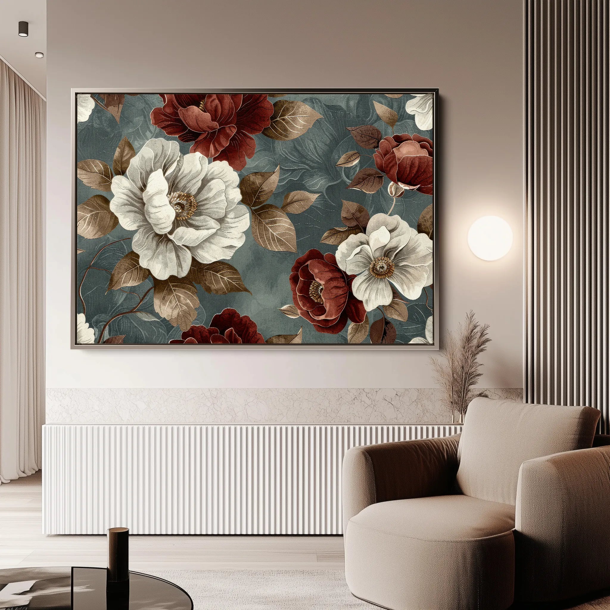 Floral 368 Canvas Art 18" x 24" / 45 x 60 cm / Black