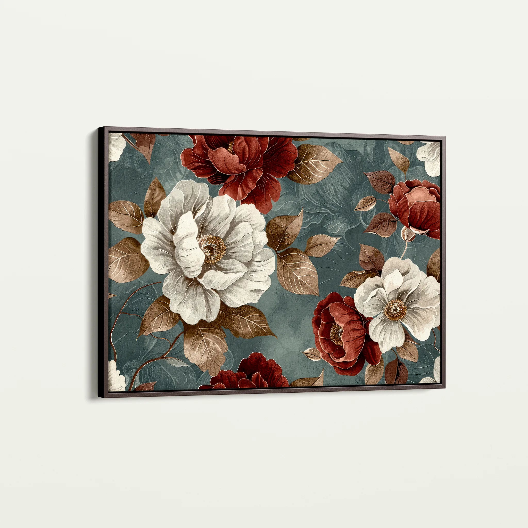Floral 368 Canvas Art 18" x 24" / 45 x 60 cm / Black