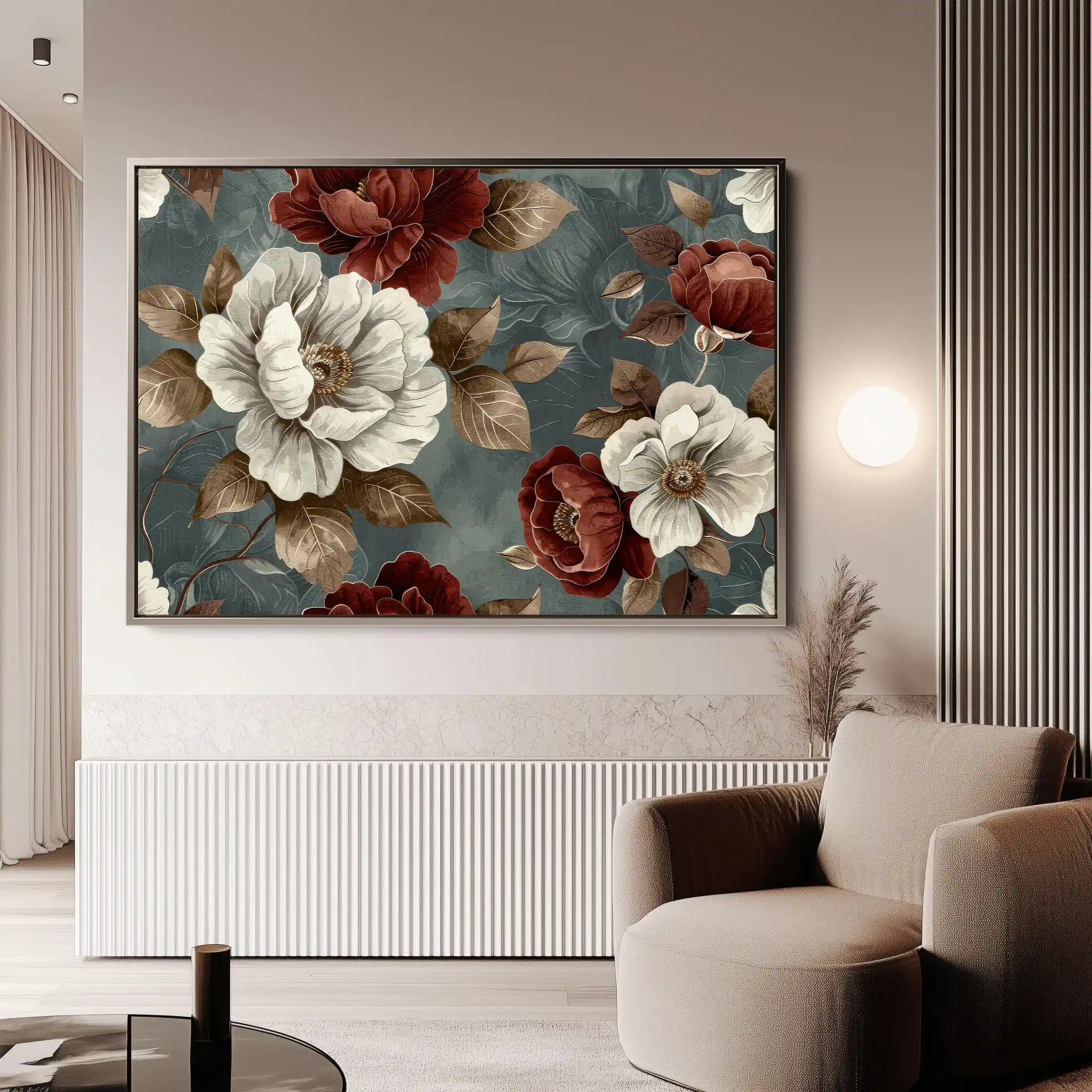 Floral 368 Canvas Art 60 x 40 cm / Black
