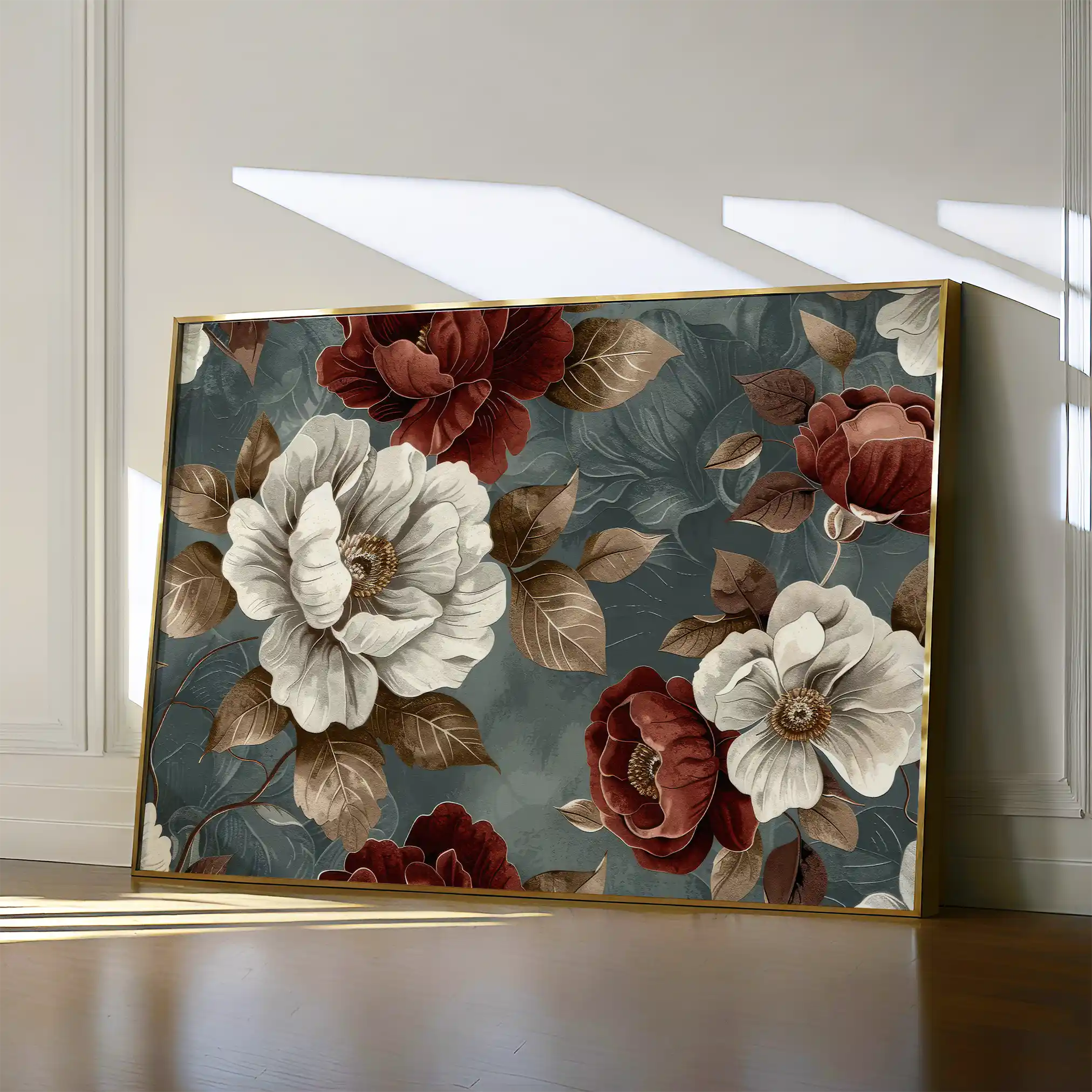 Floral 368 Canvas Art 60 x 40 cm / Black