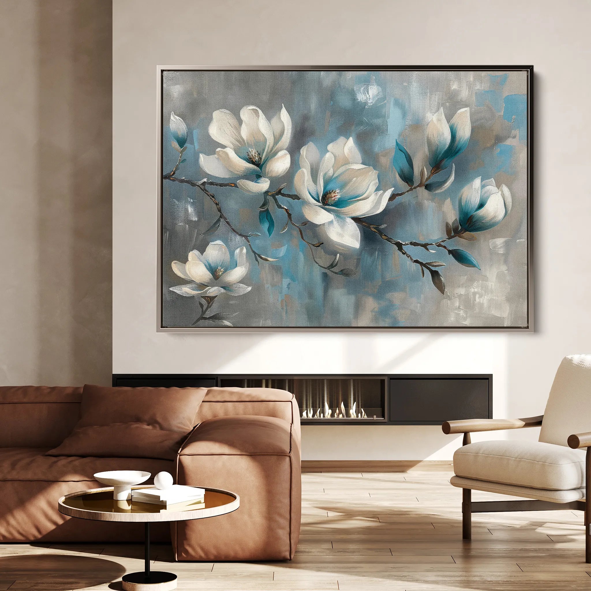 Floral 369 Canvas Art 18" x 24" / 45 x 60 cm / Black