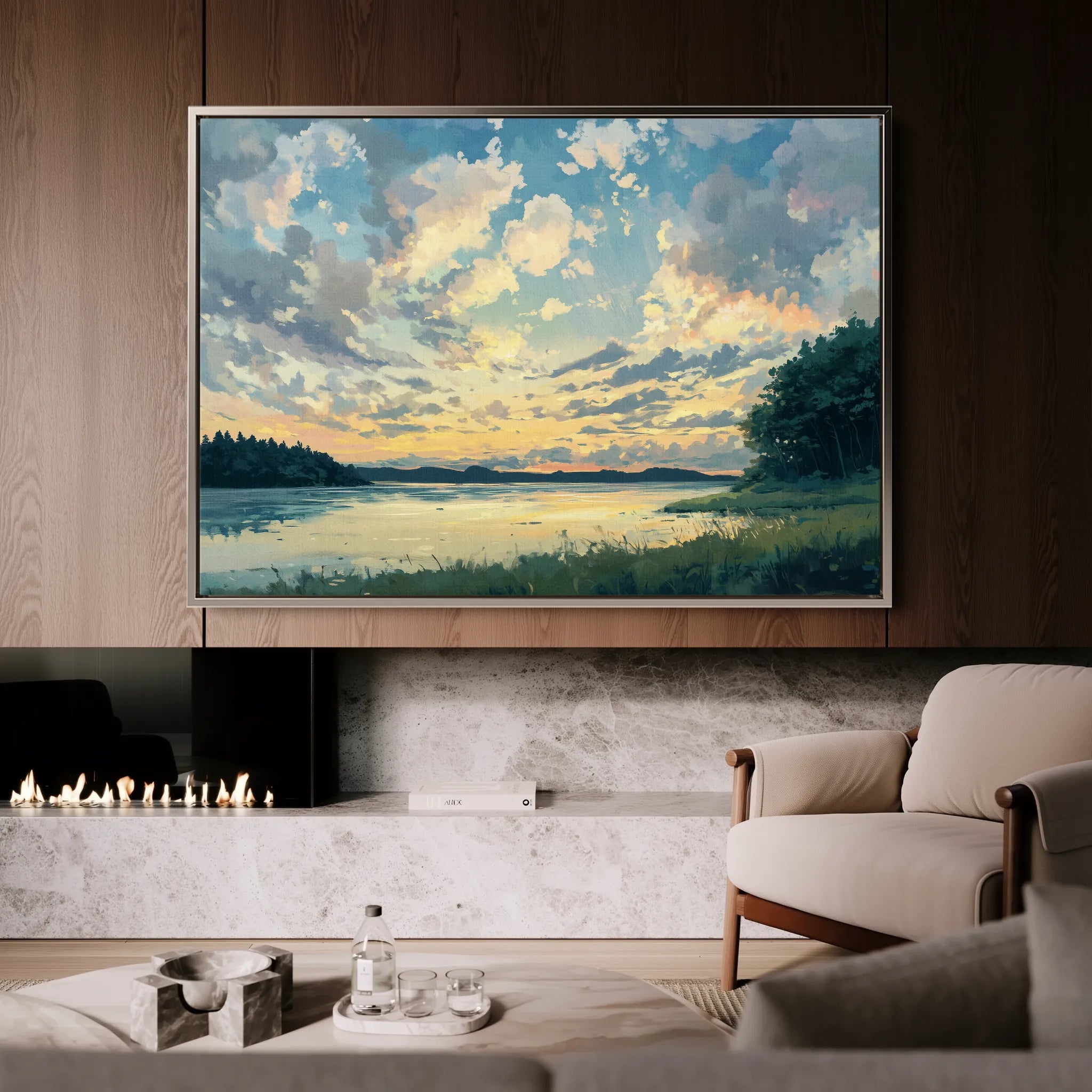 Landscape 369 Canvas Art 18" x 24" / 45 x 60 cm / Black