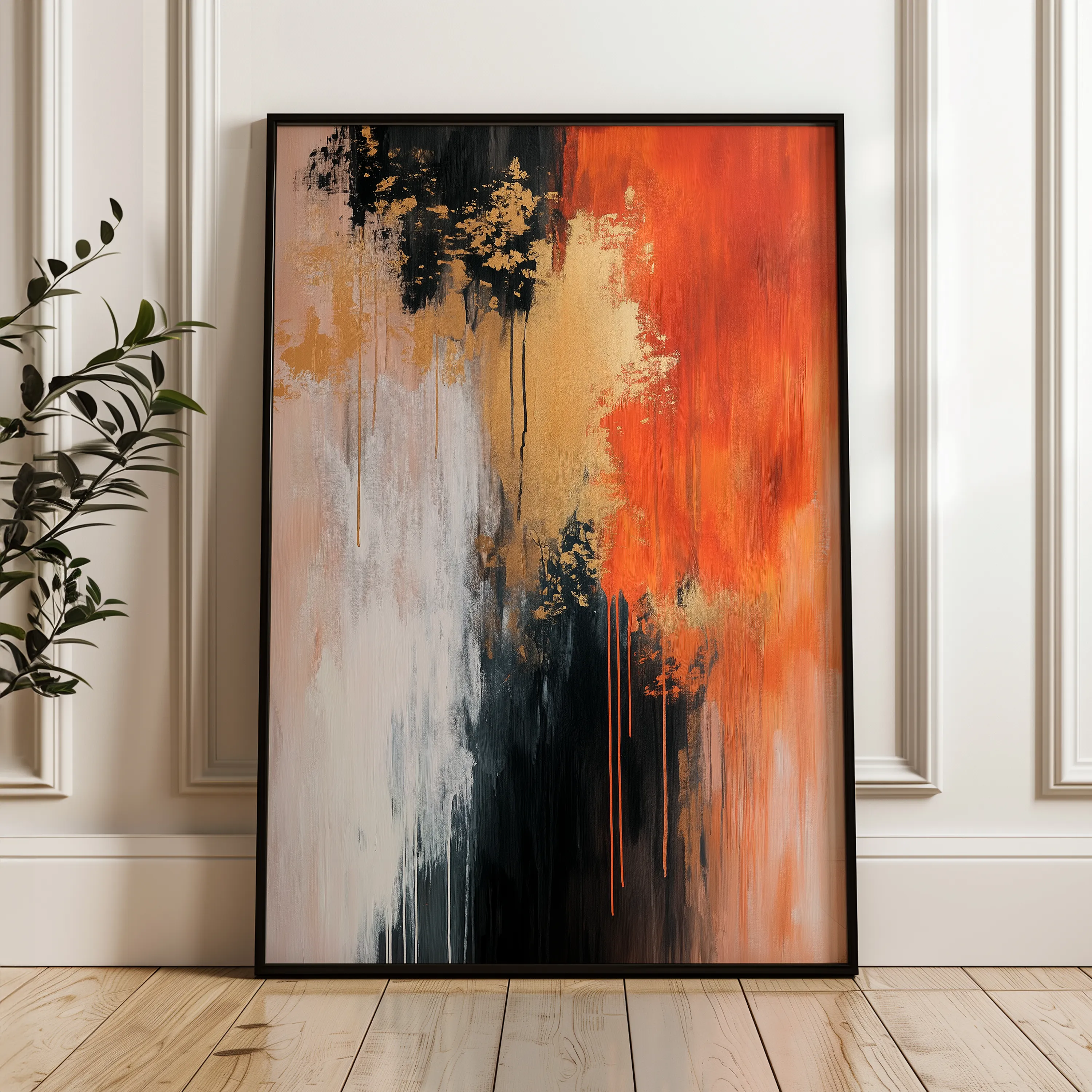 Abstract 371 Canvas Art 18" x 24" / 45 x 60 cm / Black