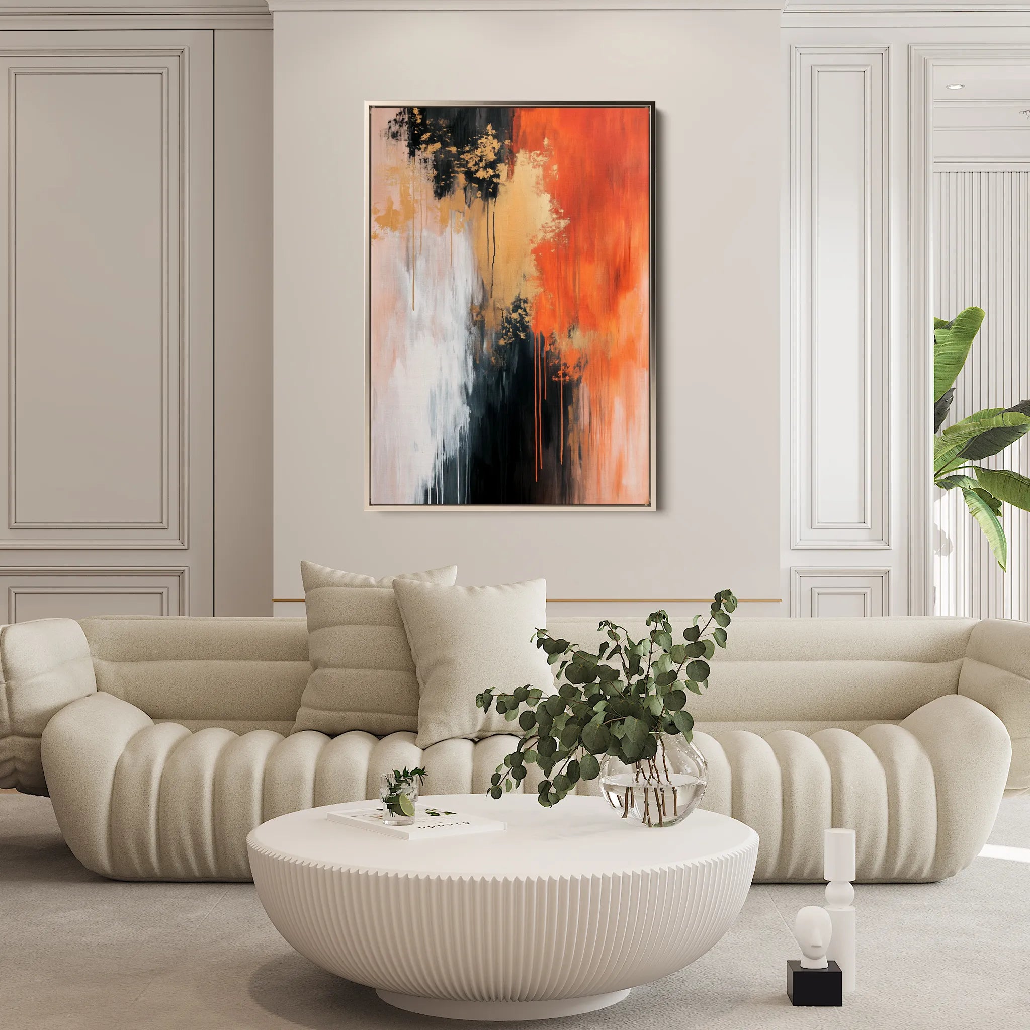 Abstract 371 Canvas Art 18" x 24" / 45 x 60 cm / Black