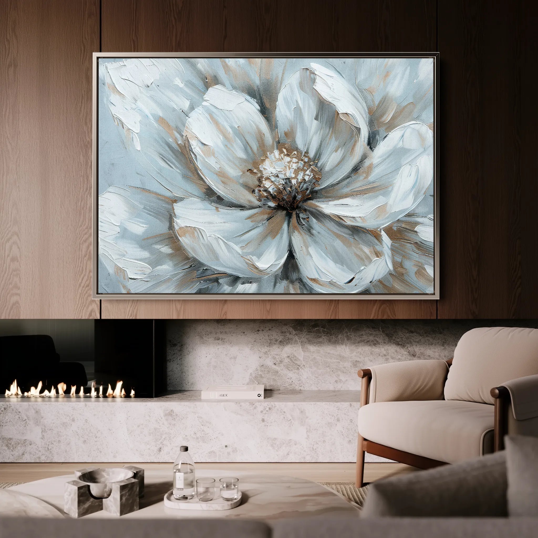 Floral 371 Canvas Art 18" x 24" / 45 x 60 cm / Black