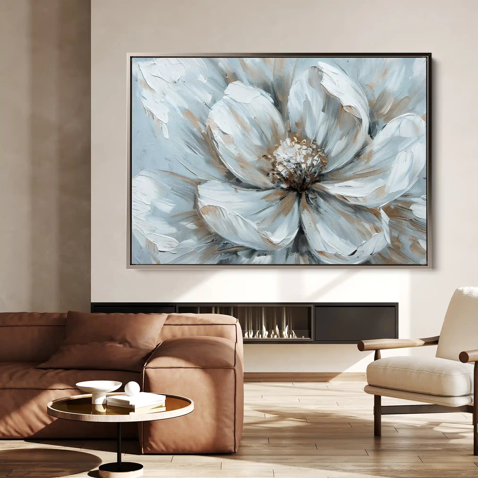 Floral 371 Canvas Art 60 x 40 cm / Black