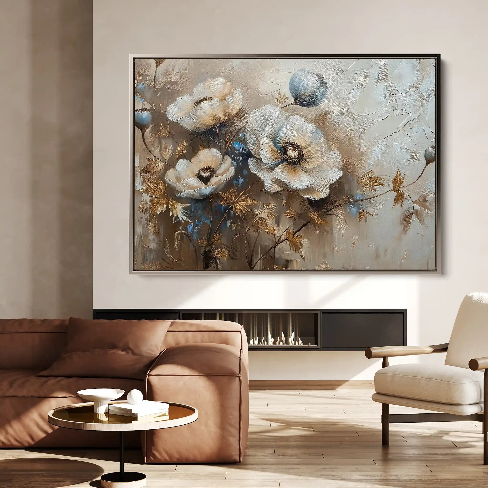 Floral 373 Canvas Art 60 x 40 cm / Black