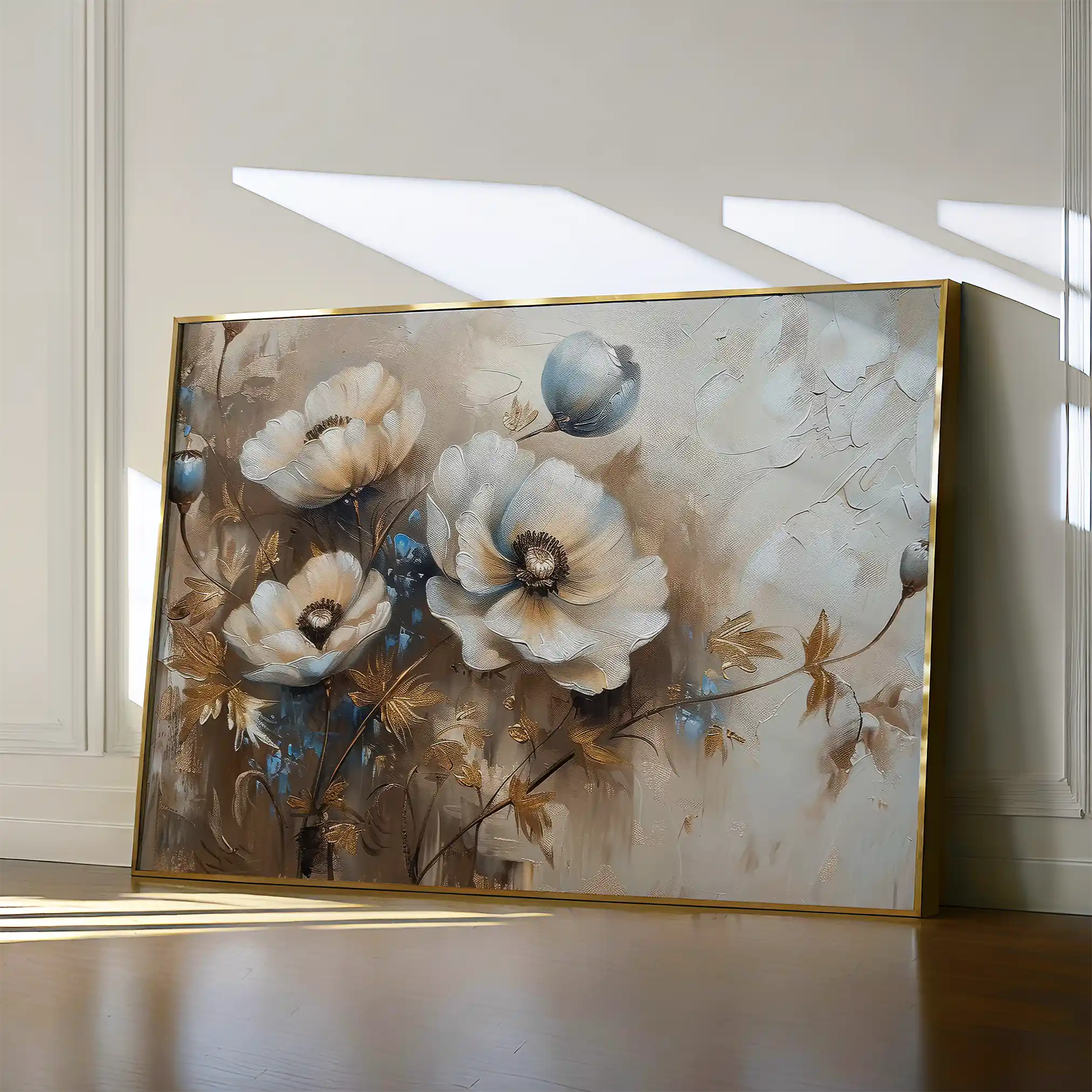Floral 373 Canvas Art 60 x 40 cm / Black