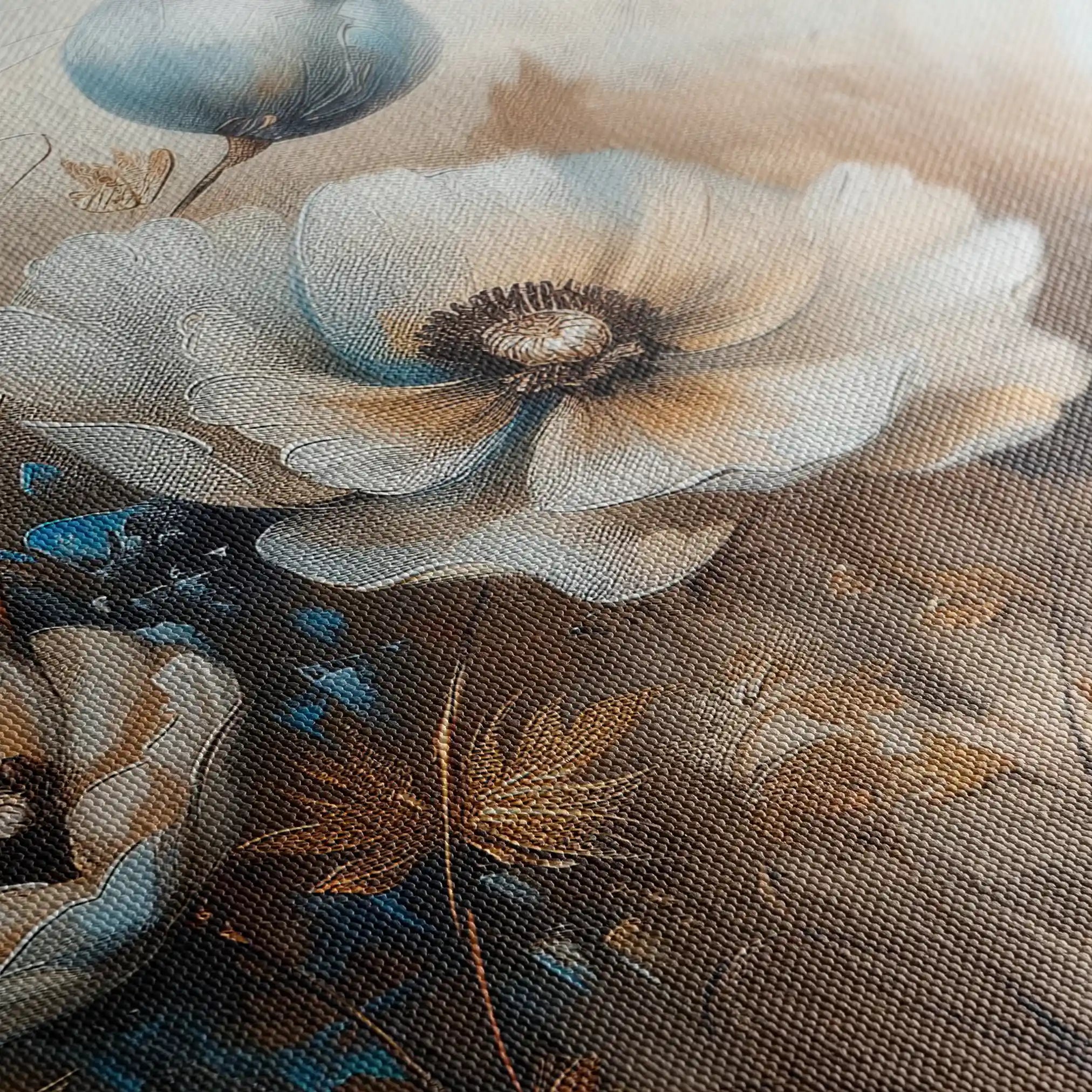 Floral 373 Canvas Art 60 x 40 cm / Black