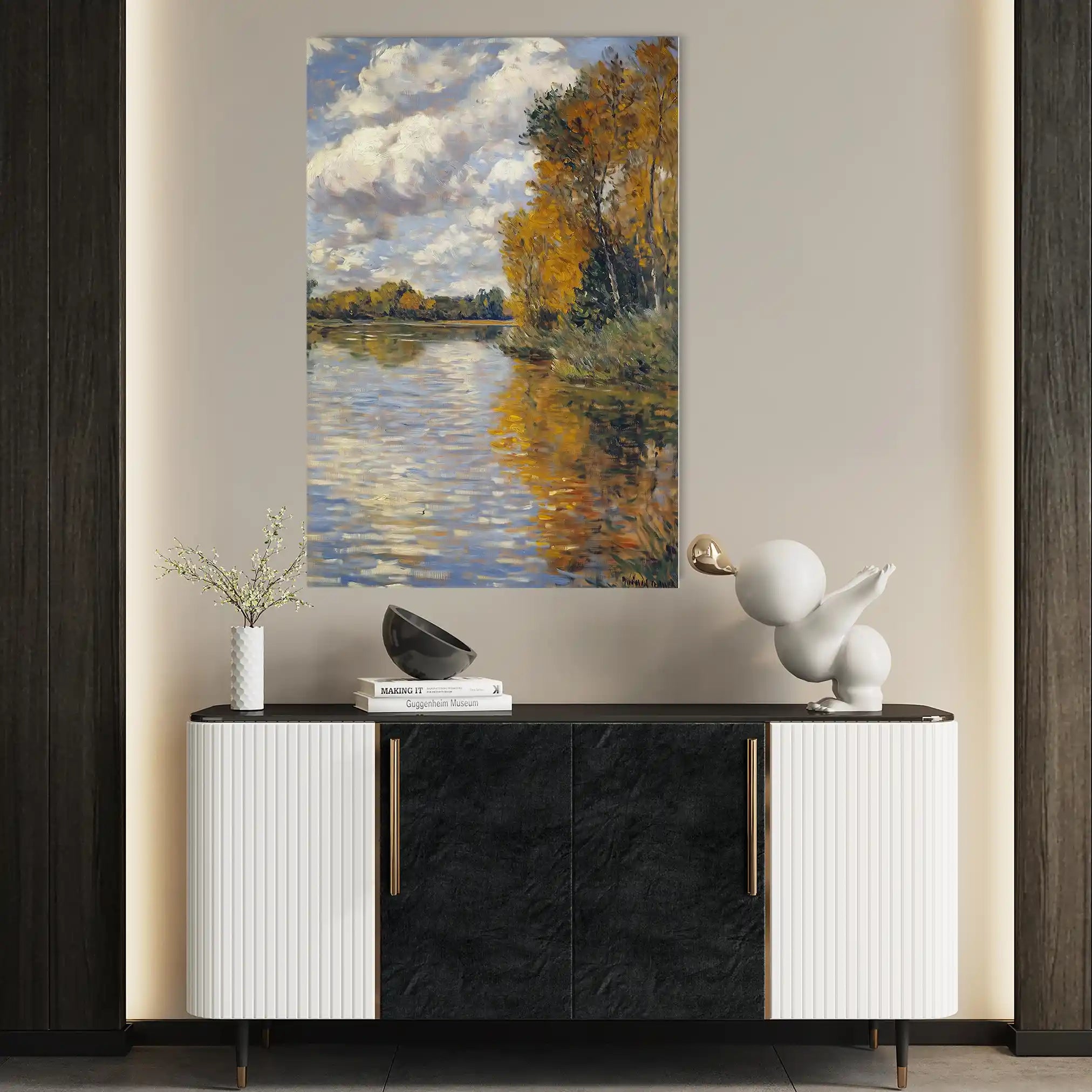 Landscape 373 Canvas Art 60 x 40 cm / Black