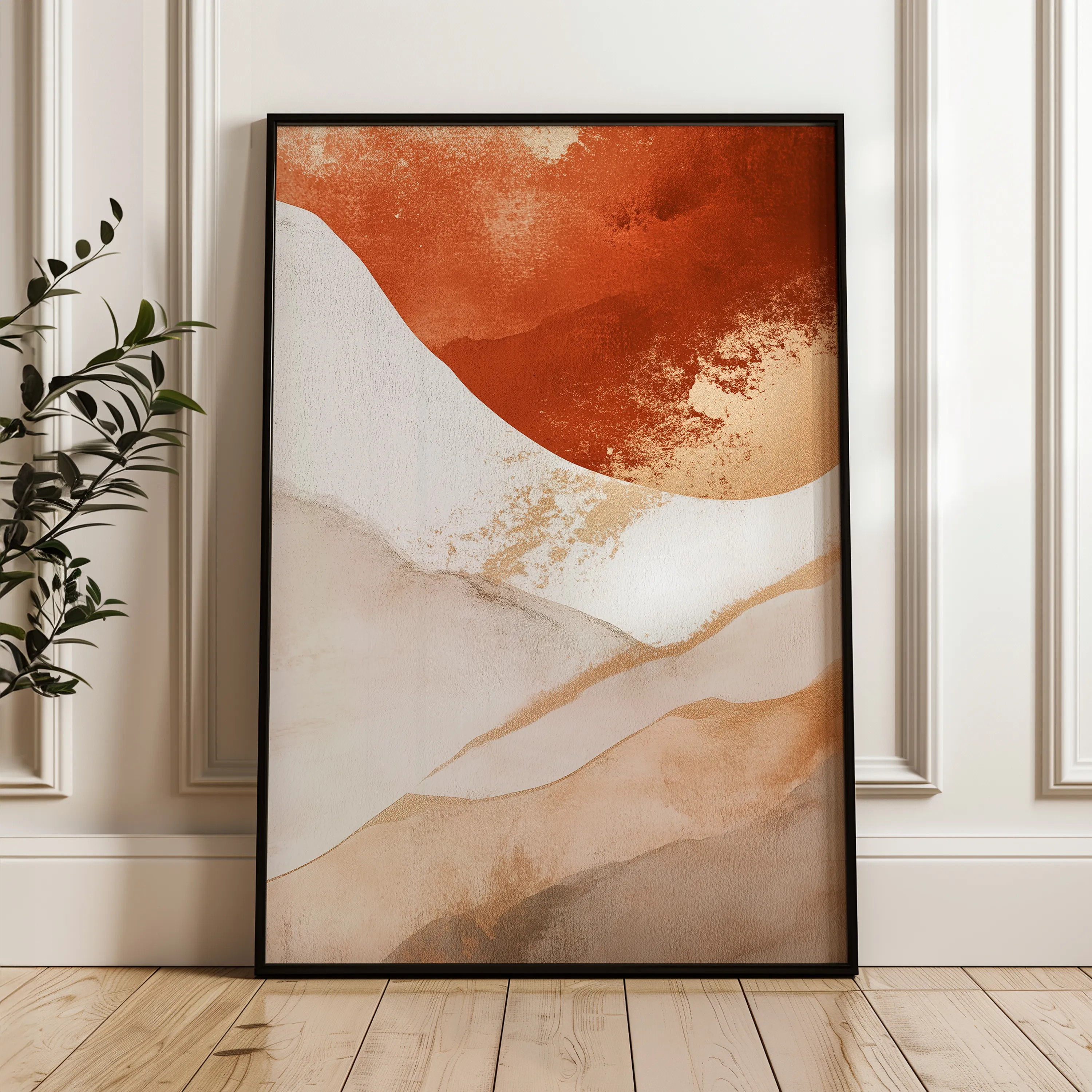 Abstract 374 Canvas Art 18" x 24" / 45 x 60 cm / Black