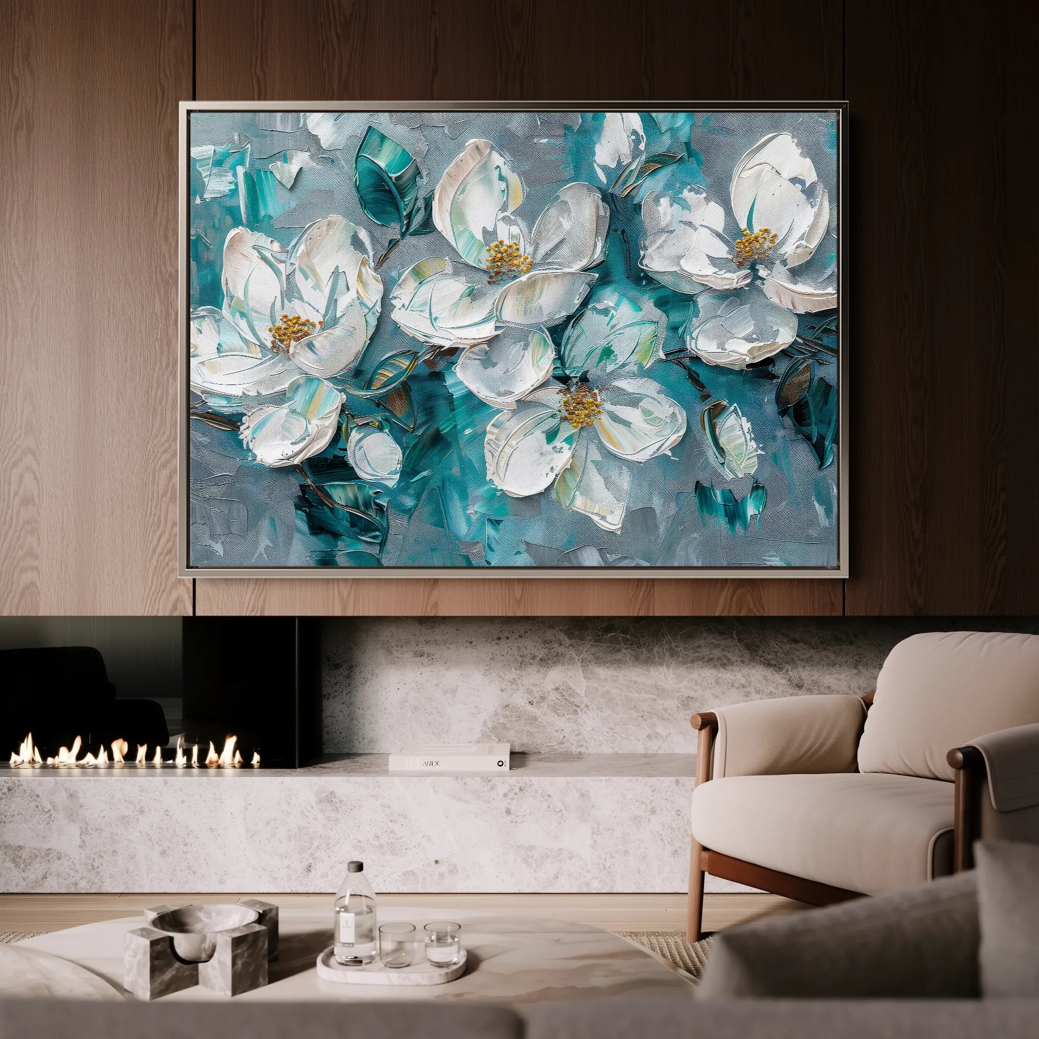 Floral 374 Canvas Art 18" x 24" / 45 x 60 cm / Black
