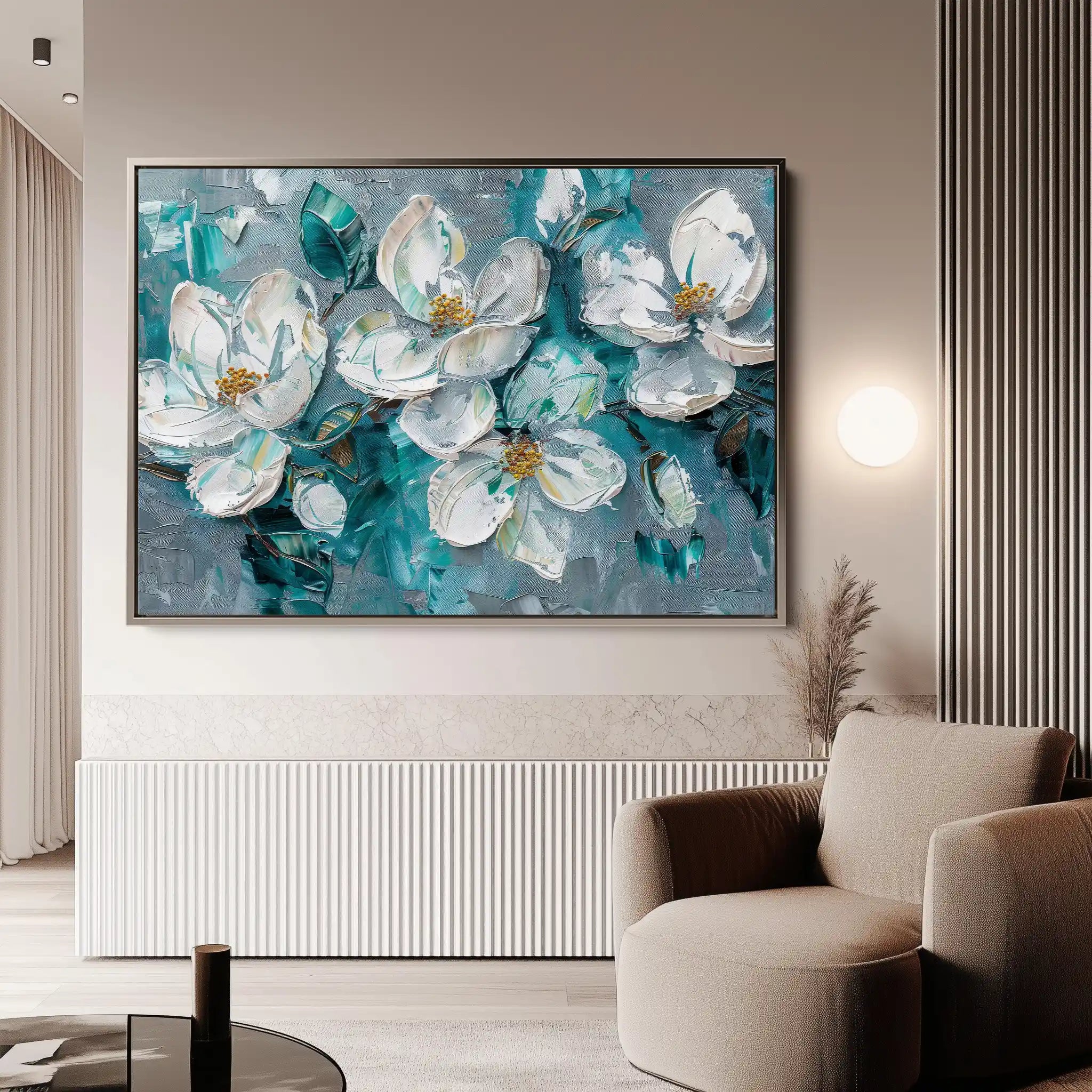 Floral 374 Canvas Art 60 x 40 cm / Black